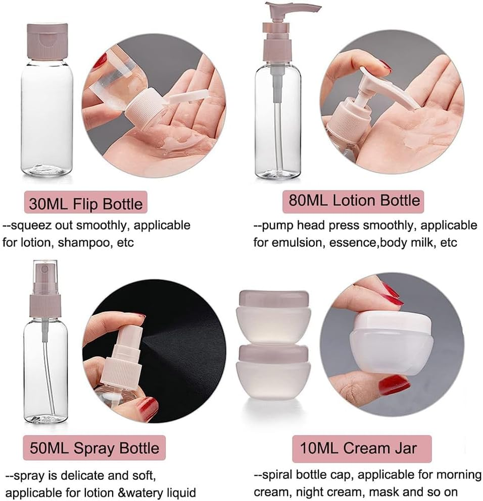 TSA Approved Travel Bottles Set for Toiletries Travel Size Containers Kit 12 Pack Portable Leak Proof Refillable Squeeze Cosmetic Travel Essential (Winter) image number 4