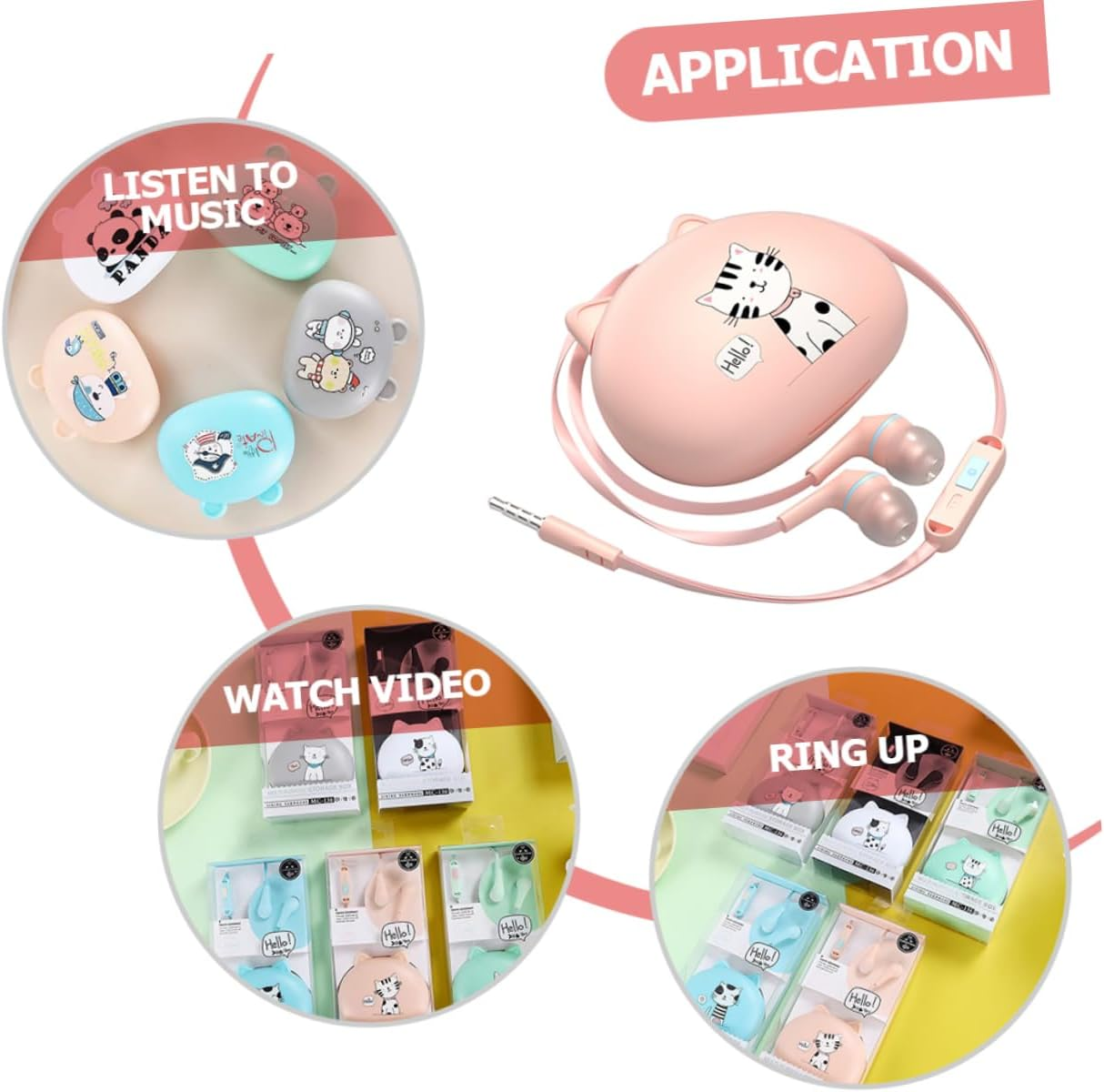 IWOWHERO Ear Earbud Headset Earphones Microphone Phone Earbuds Sleek Design for Boys and Girls and Adults for Family and Friends image number 2