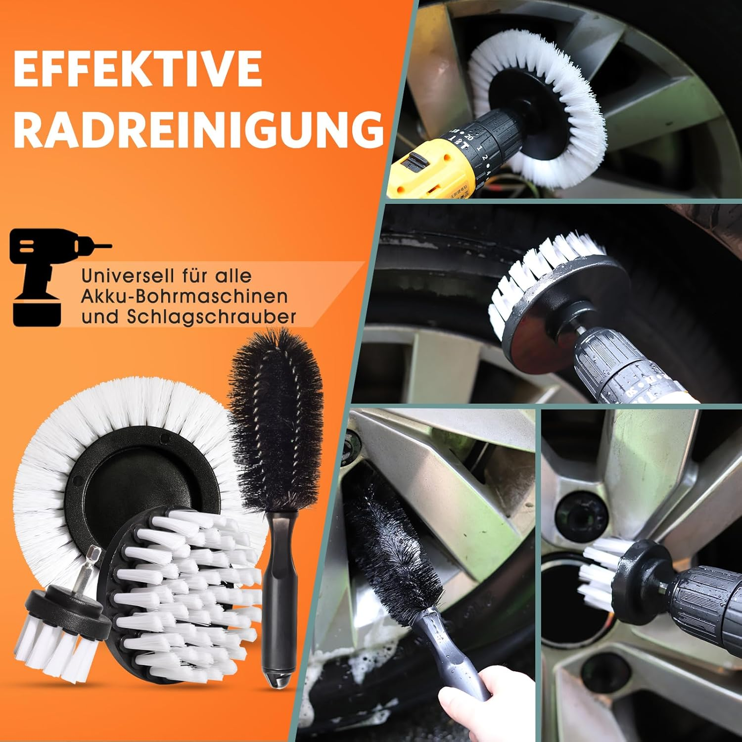 KEYAYE Car Cleaning Set, 25 Pieces Car Care Set, Car Wash Set, Car Cleaning Set with Detailing Brush for Car Cleaning Interior and Exterior, Air Vent, Engine, Wheels, Household Cleaning image number 5