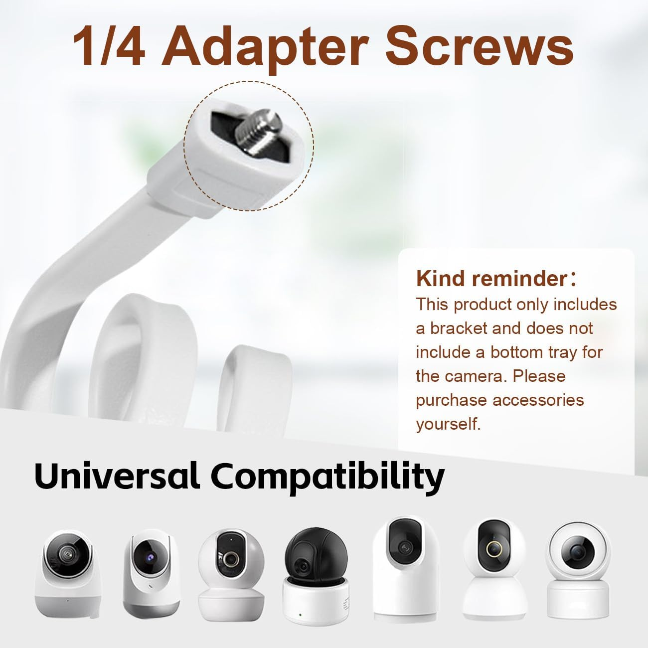 Universal Baby Monitor Stand,Baby Monitor Mount with 1/4 Screw,No Drilling Required, Twist Compatible with Arlo, Motorola, Hello Baby and Most Monitor Cameras image number 2