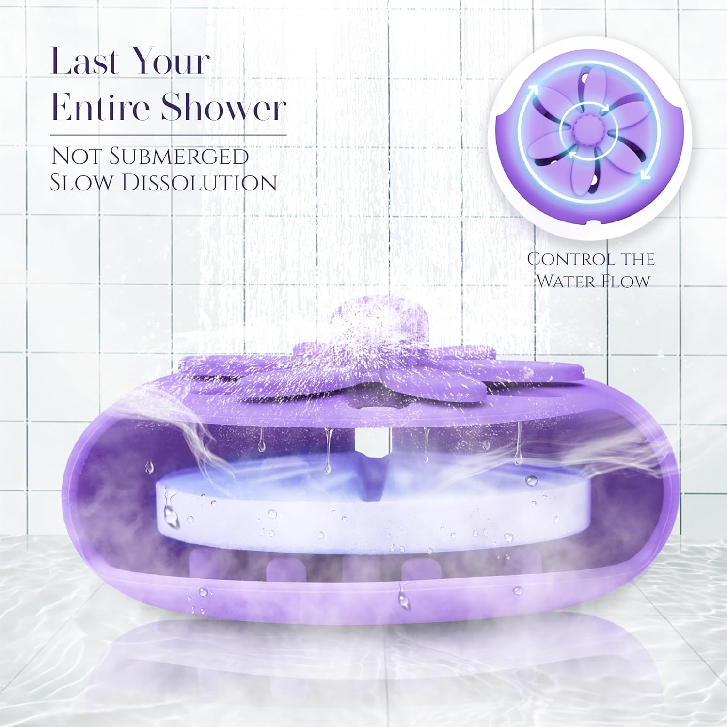 Purple Shower Steamers Tray, Big Suction Cup Shower Steamer Tablet Holder Dish for Long Lasting Use, Flake Bath Bombs Container, Adornment Household Supply Car Decoration Yoga Decor - Blue image number 7