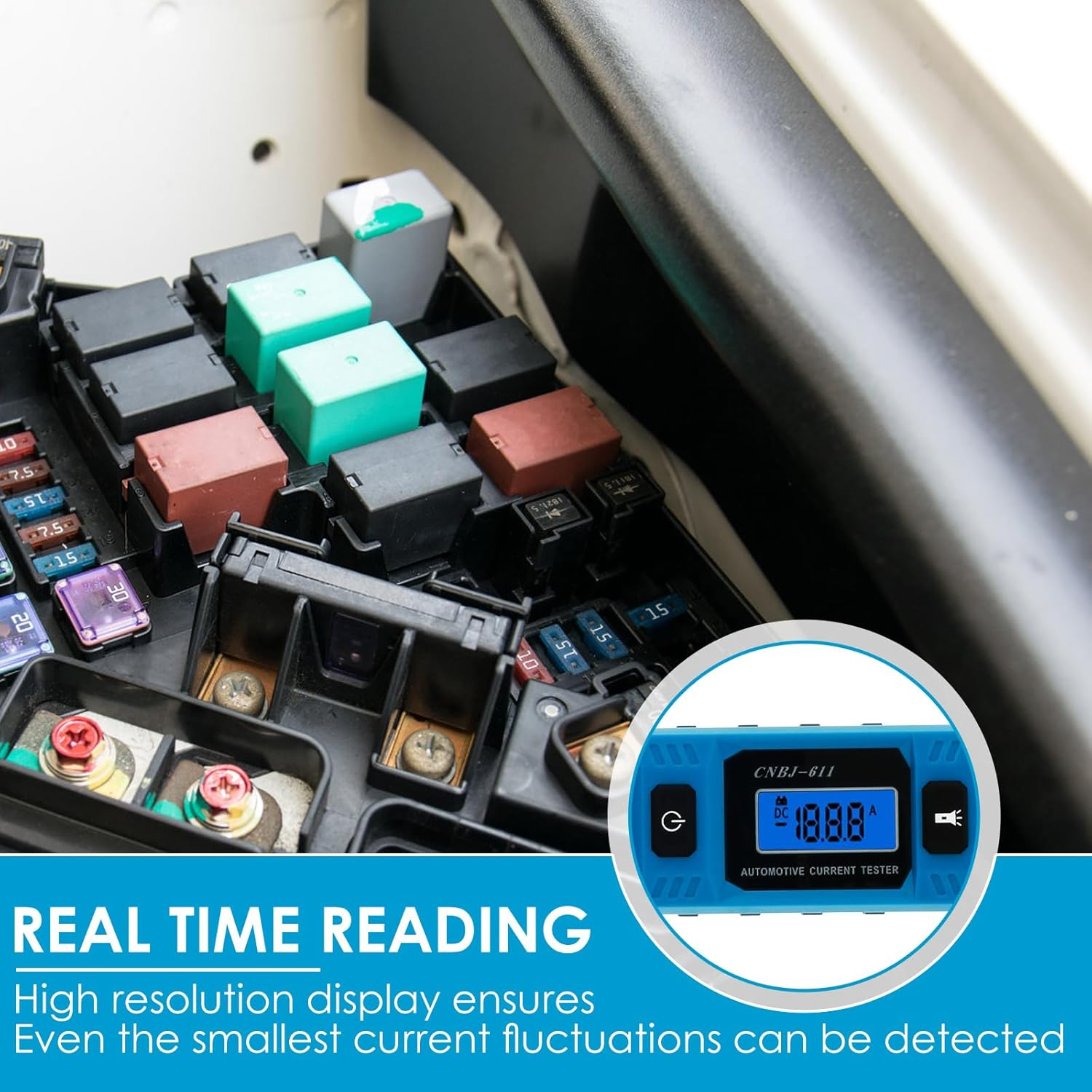 Car Circuit Tester with Display, Automotive Circuit Tester, Max 48V Automotive Circuit Tester, Accurate Car Fuse Tester, for Fuse Testing,Light Sockets, Short Circuits, Wires, Electricians image number 2