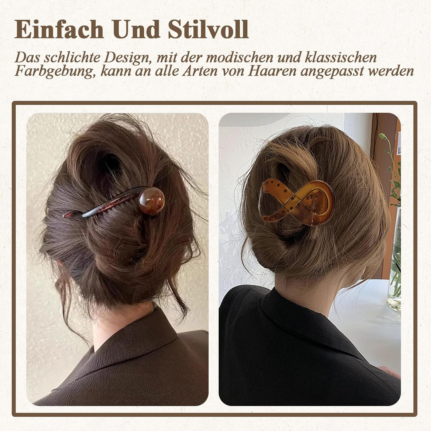 ZOCONE Pack of 6 Women'S Pearl Hair Clips Large French Hair Pin Banana Hair Clip Elegant Twist Hair Clip Hair Accessories Women image number 6