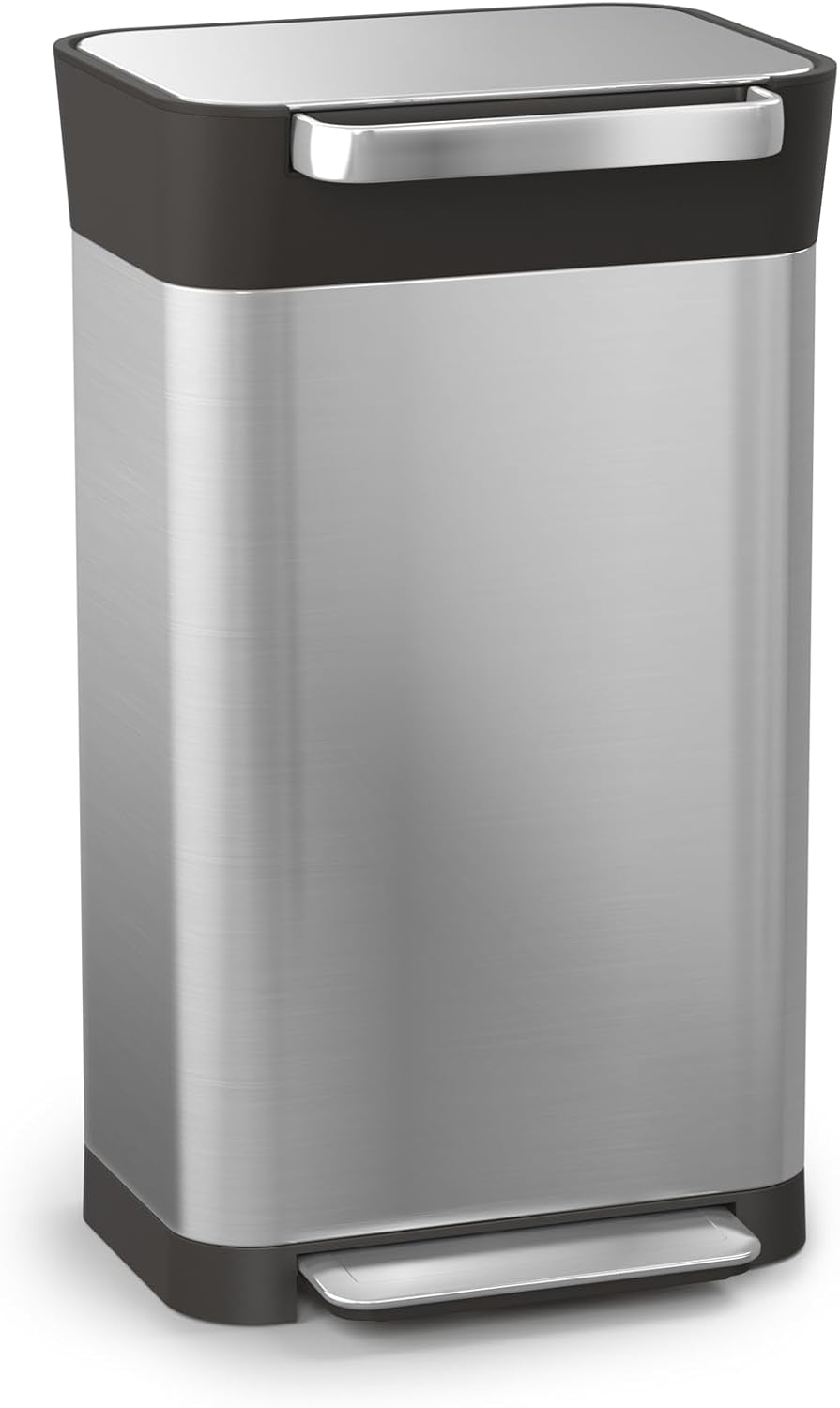 Joseph Joseph Titan 30 Trash Compactor Kitchen Bin - Stainless Steel