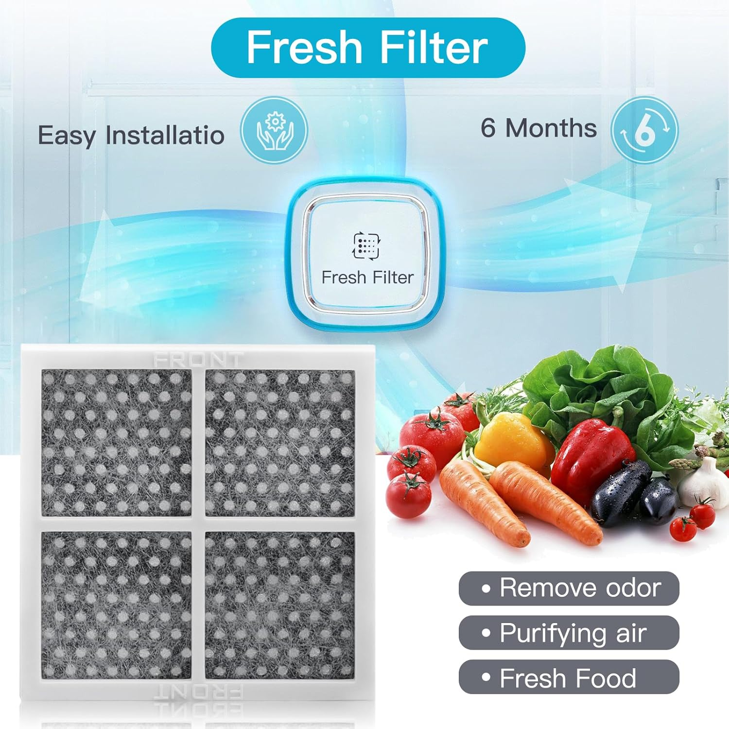 LG LT120F Refrigerator Air Filter Replacement, Compatible Model with LG with Kenmore Elite 9918, 795 and LG ADQ73214402, ADQ73214403, ADQ73214404, LMXS30776S, Refrigerator Fresh Air Filter 3 Pack image number 5