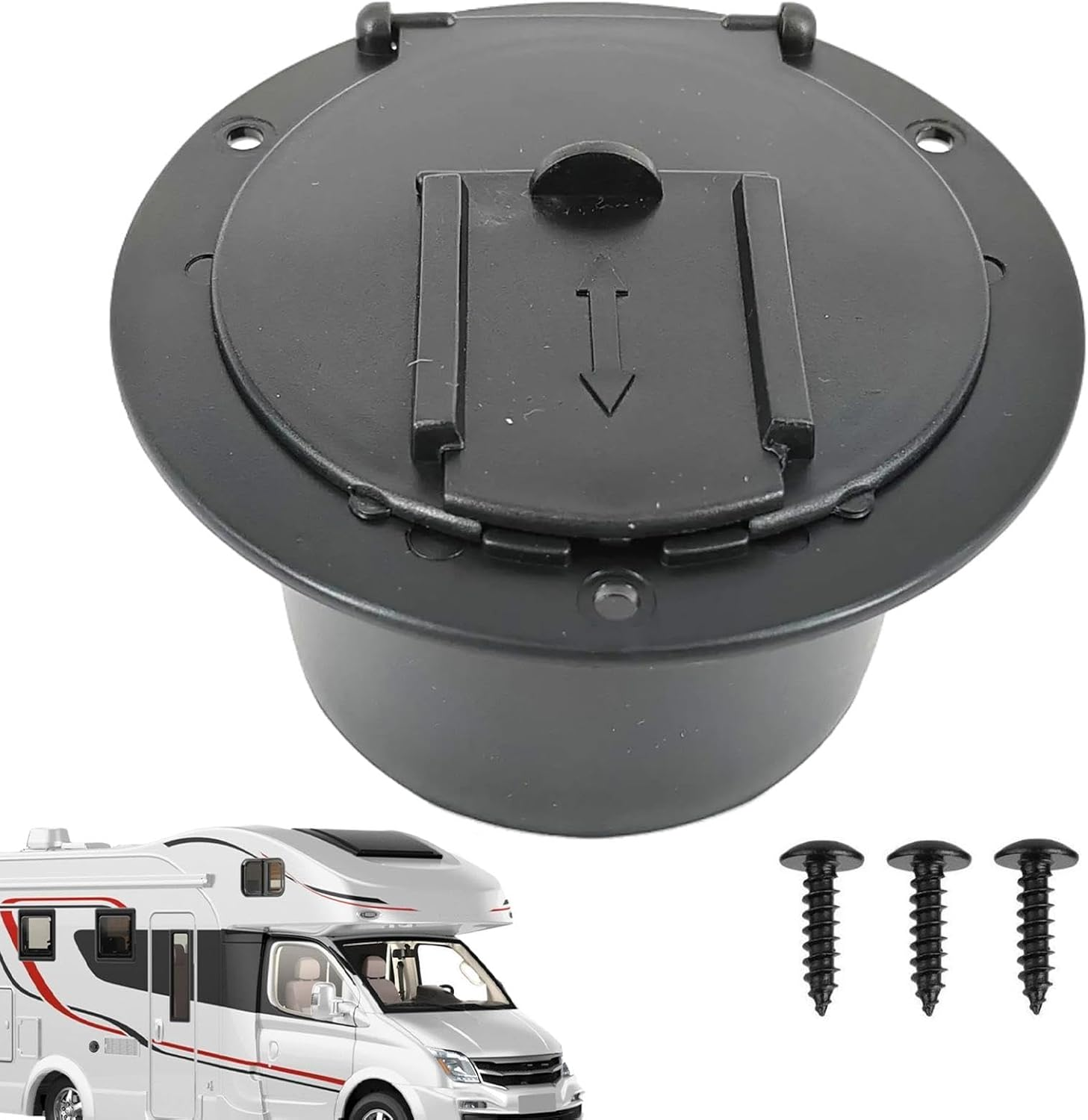 Generisch RV Power Cable Cover, RV Power Cable Flap, RV Electric Cable Hatch, RV Accessories, Covered Power Cable Flap, Cable Guide through Screws for Camping Travel image number 4