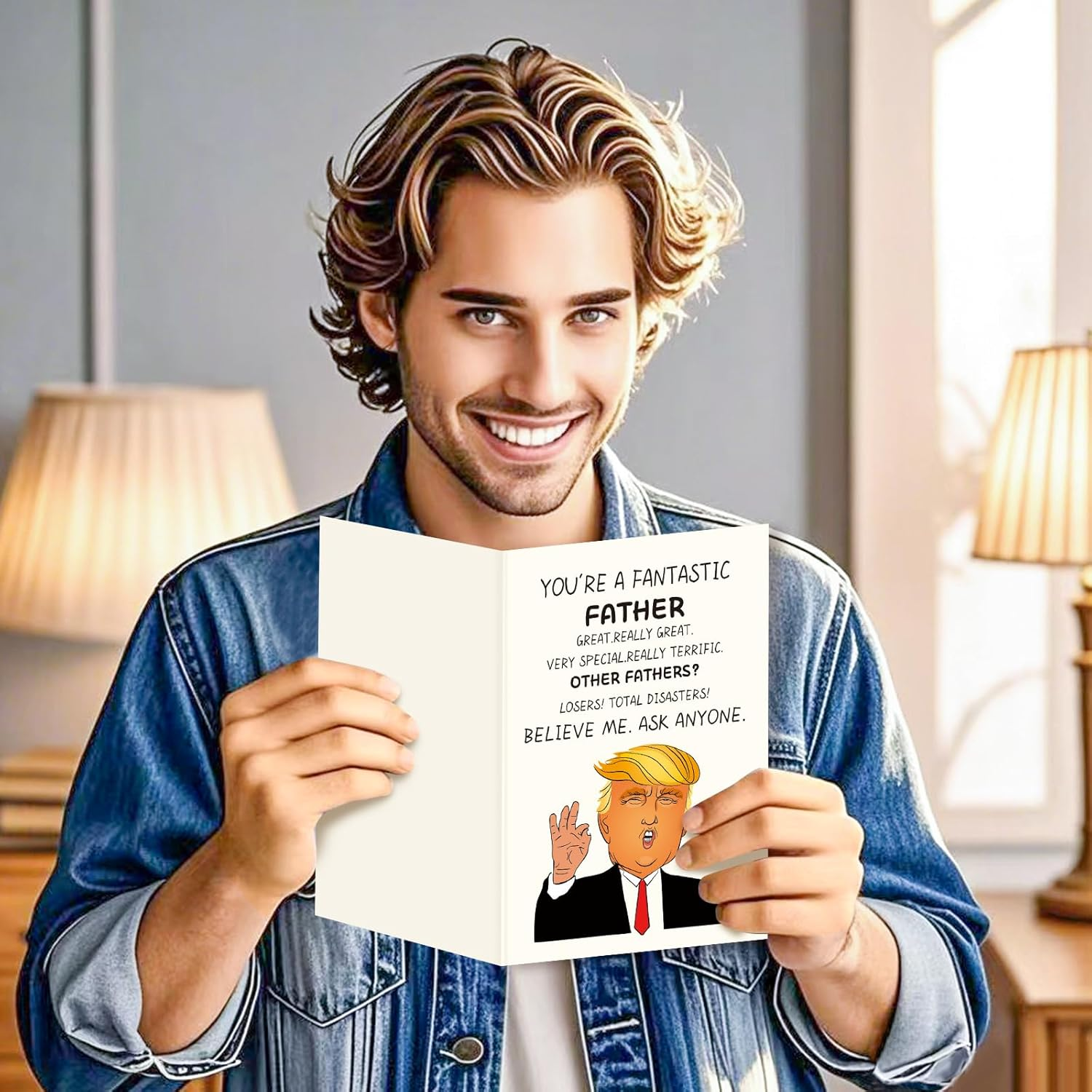 Funny Father'S Day Card,Father'S Birthday,Humorous Greeting Cards,Trump Father image number 2