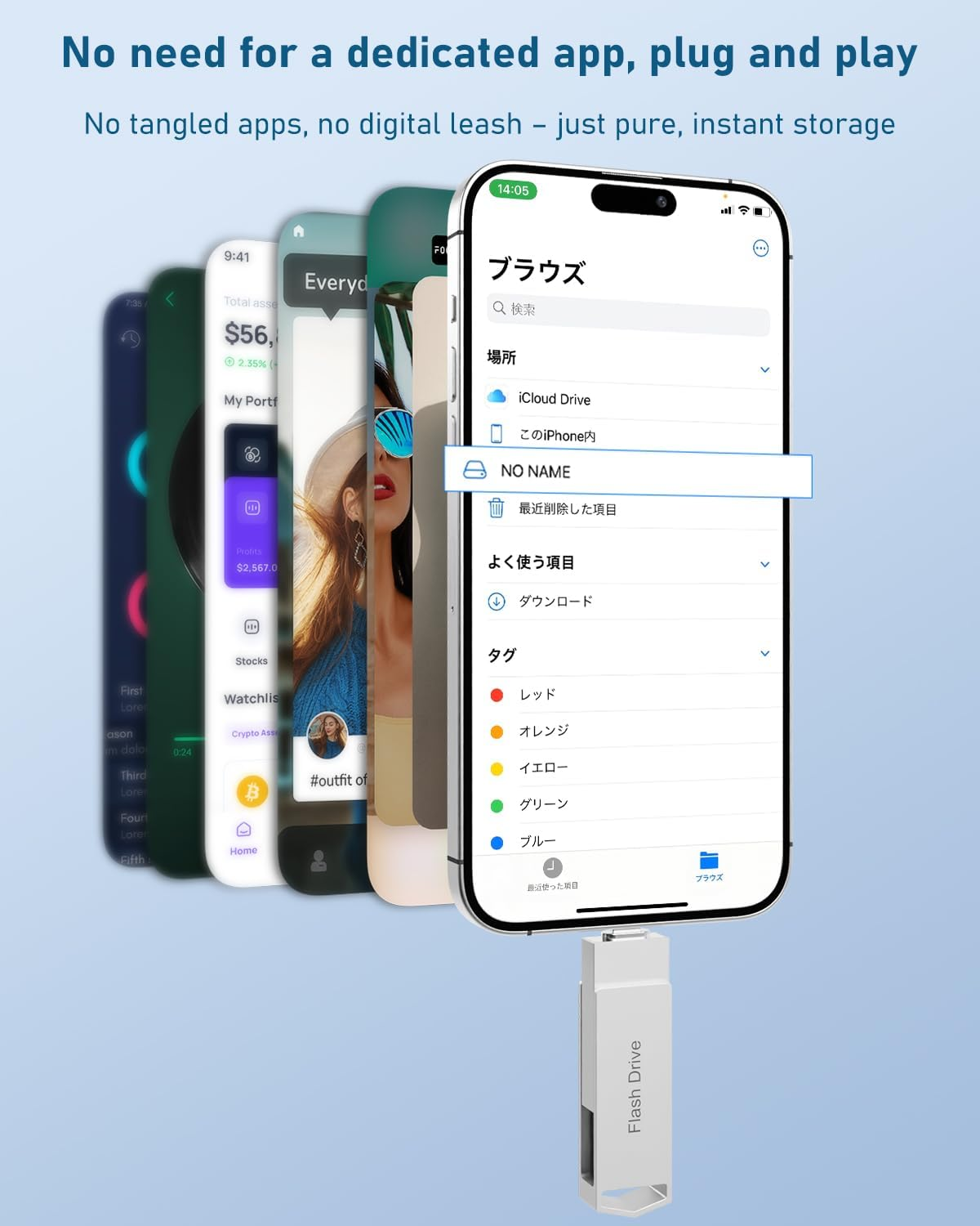 512GB 4In1 USB Flash Drive for Iphone USB3.0 Stick for Data Storage, Memory Stick for Data Storage, Compatible with Iphone, Ipad, Android, Pc-Stick with USB-C Cable& Adapter,Lanyard (Silver) - Black image number 6