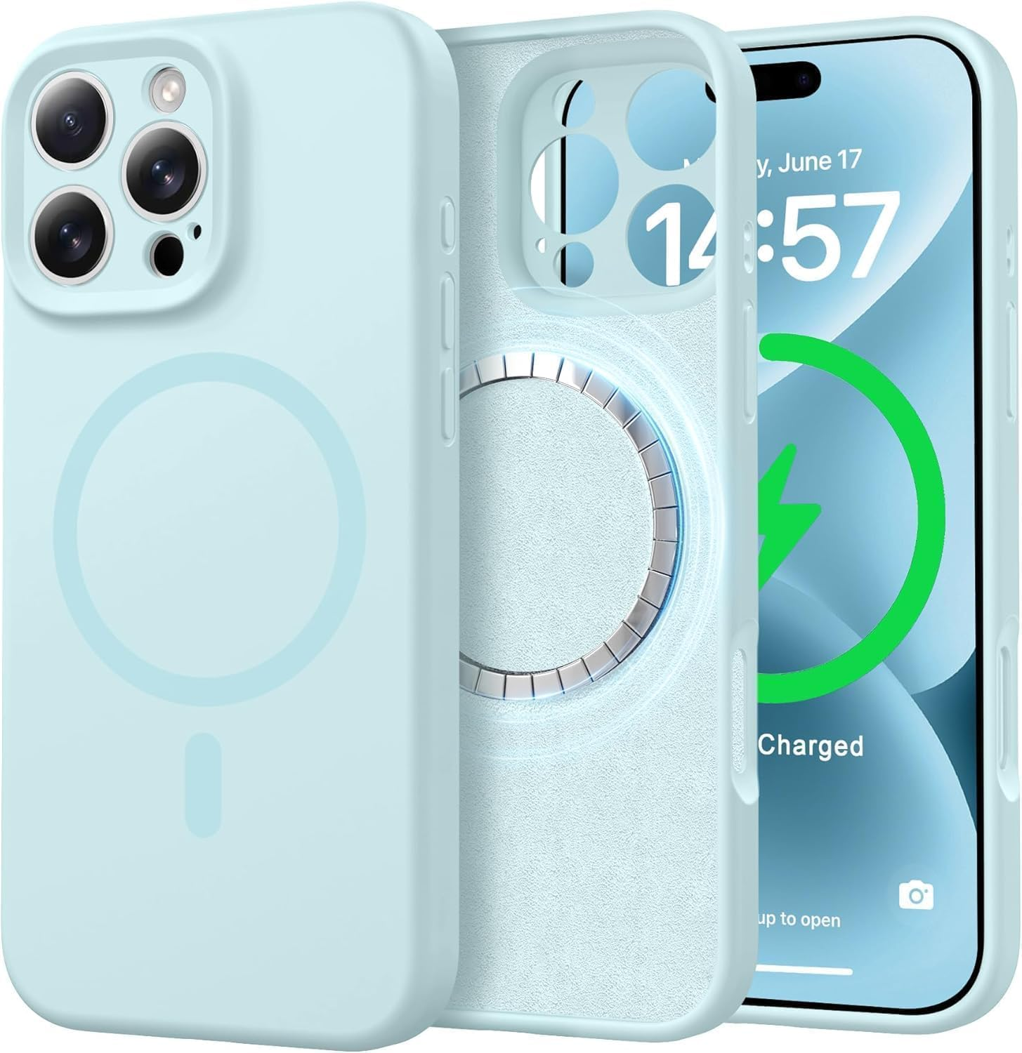 RUNGOS for Iphone 14 Pro Max Case Magsafe (Natural Liquid Silicone & Silky Touch) [Stable Magnet] [10Ft Mil-Grade Shockproof] Soft Microfiber Lining Cover for Iphone 14 Pro Max Magnetic Case 6.7''