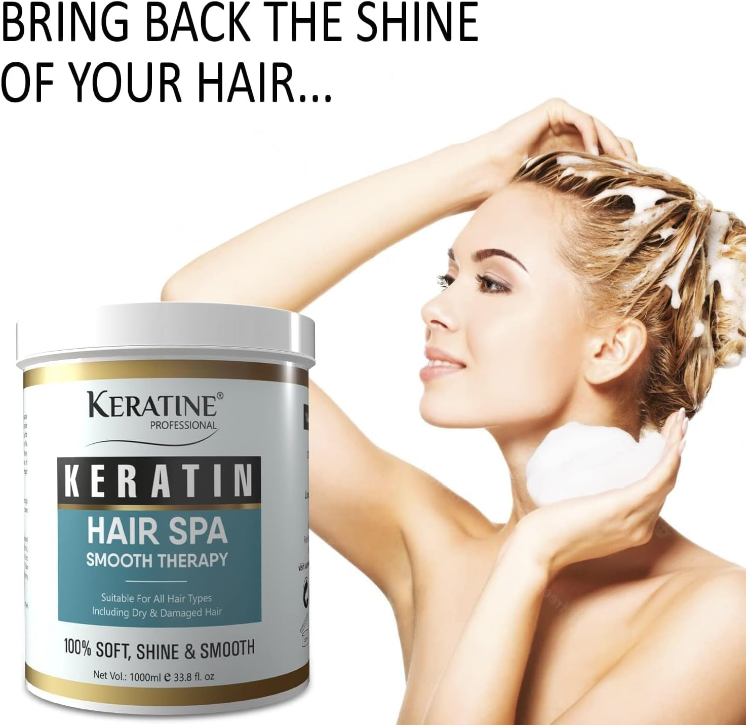 KERATINE PROFESSIONAL PREMIUM KERATIN HAIR SPA SMOOTH THERAPY | 100% Soft, Shine & Hair Repair | Infused with Brazilian Nut and Keratin | Treatment Protein Spa - Conditioning for Dry Damaged image number 2