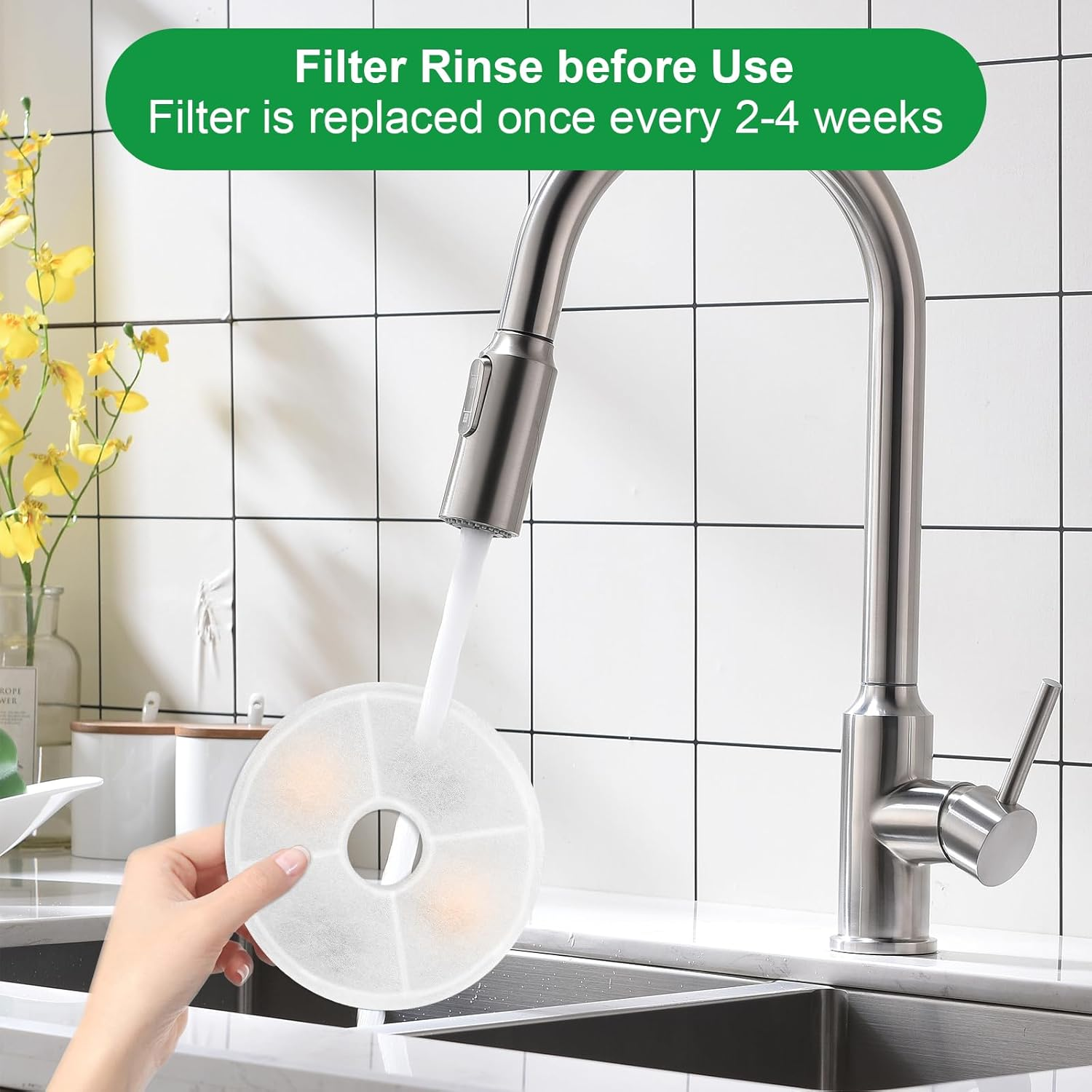 Cat Fountain Filter, Pack of 8 Replacement Filters for 3L Cat Water Fountain Filter, Cat Fountain Filter and Activated Carbon Ion Exchange Resin for Cats and Dogs for 3L Flower Drinking Fountain For image number 5