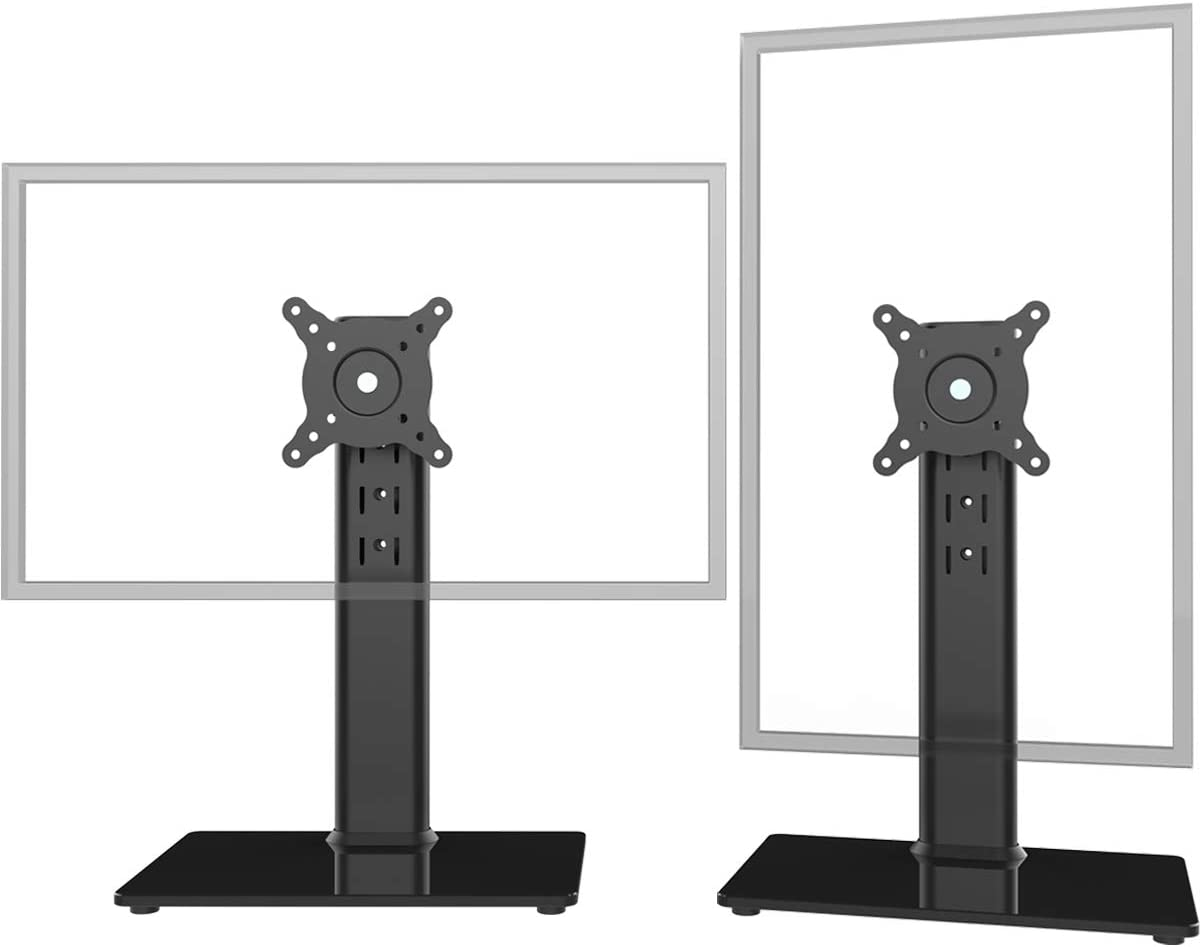 Hemudu 2 Pack Single LCD Computer Monitor Free-Standing Desk Stand Riser for 13 Inch to 32 Inch Screen with Swivel, Height Adjustable, Rotation, Holds One (1) Screen up to 35Kgs image number 4
