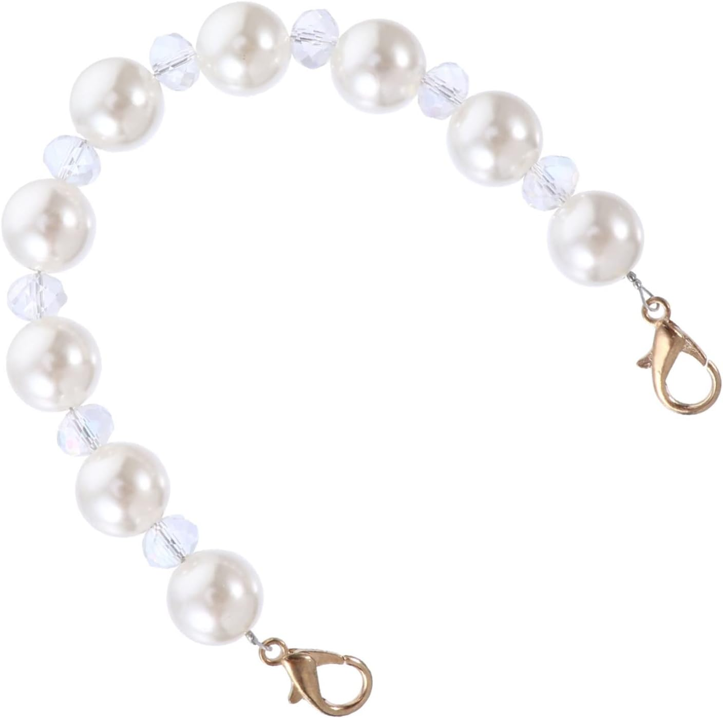 COOPHYA Metal Chain Luggage Straps Belts Pearl Bag Chain Replacement DIY Purse Accessory image number 1