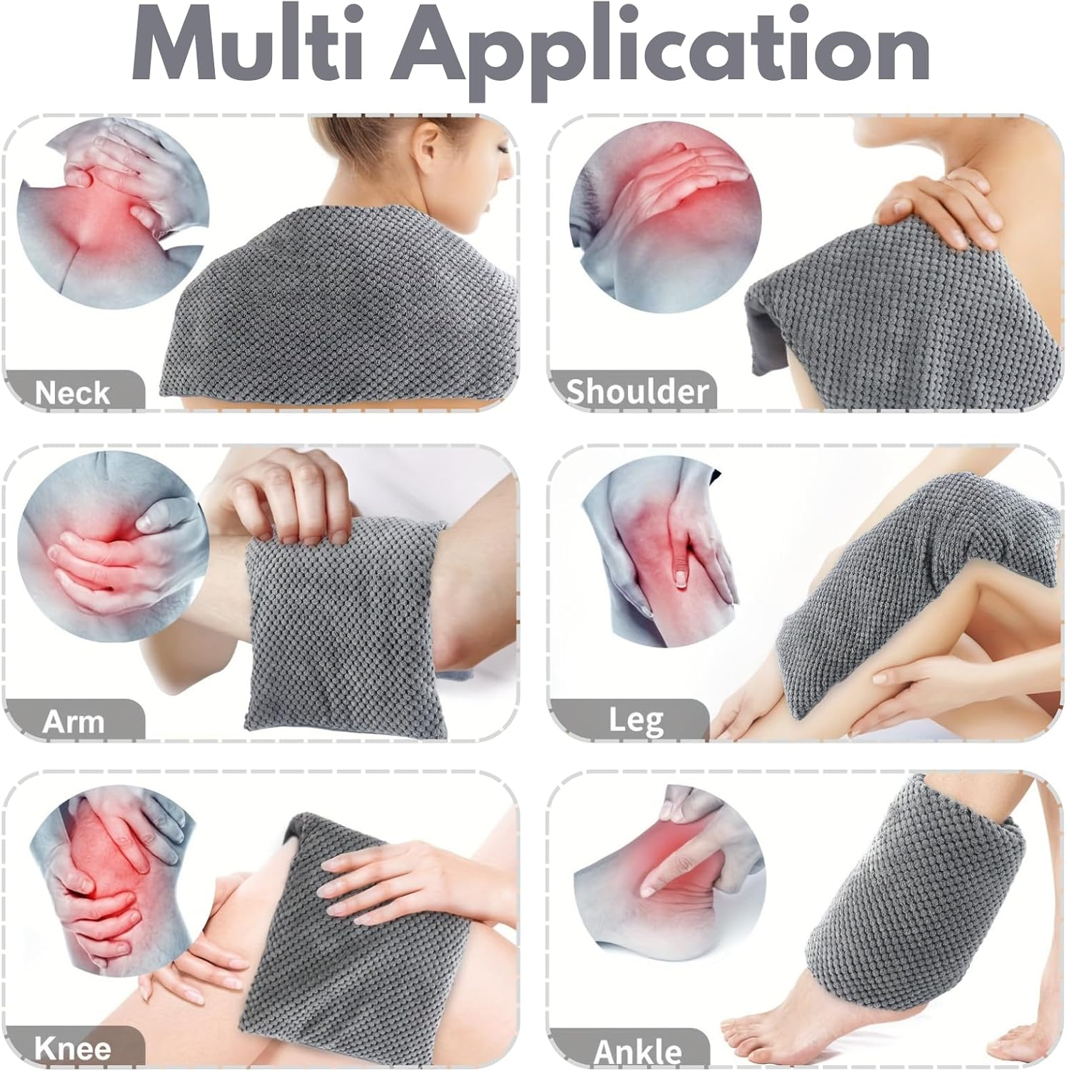 Microwave Heating Pad with Washable Cover 8'' X 17'', JOMWEN Hot Pad for Neck Shoulder, Cramps, Back Cordless Warm Compress Weighted Moist Heat Pack for Aches, 43 X 20Cm Unscented image number 2