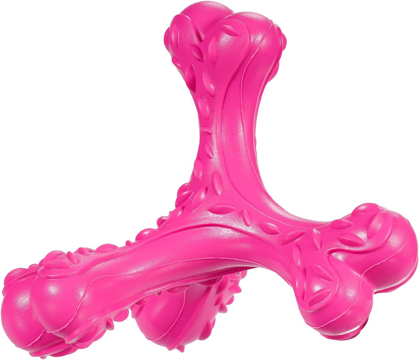 CVALIN Chew Toy for Aggressive Chewers, Large Breeds, Indestructible Bone Toy, Durable Cleaning Toothbrush, Natural Rubber Dog Toy