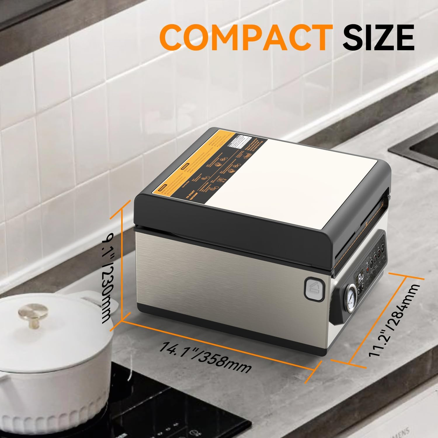 Wevac Chamber Vacuum Sealer 10 Inch, AU Standard, Supports External and Chamber Vac, Vacuum Liquid or Juicy Food, Meats, Soups, Sauces, Compact Design, Heavy Duty, Commercial Machine 220V CV10 image number 4