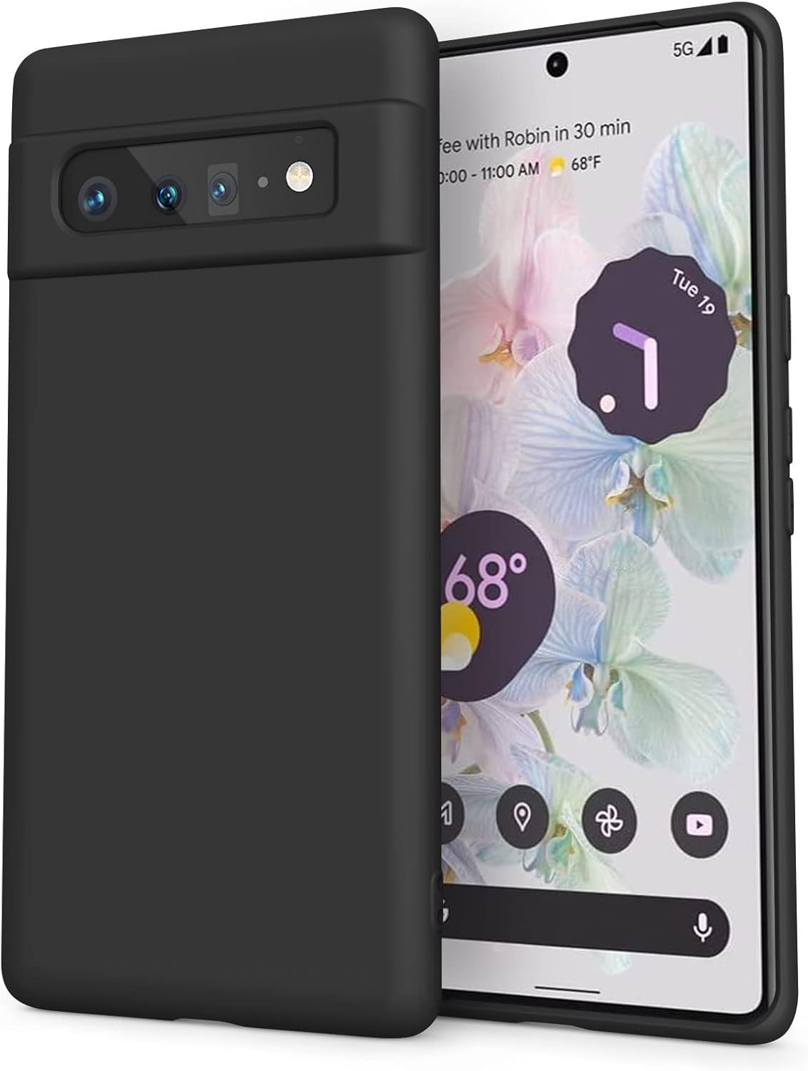 Soft Silicone Case for Google Pixel 6 Pro Case(2021), Ultra Thin Flexible Premium Rubber Full Body Protection Anti-Fingerprint Dustproof Shockproof Scratch Resistant Cover