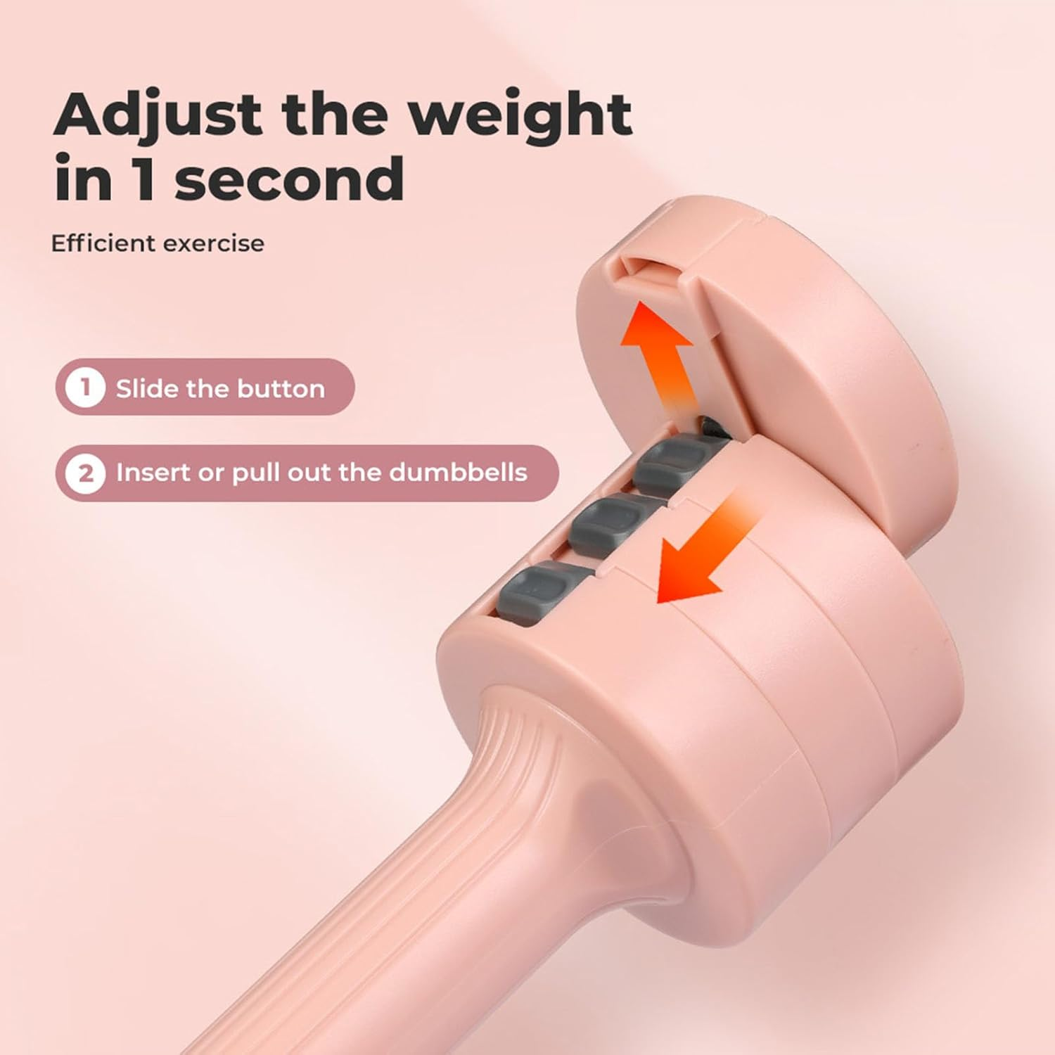 Centra Adjustable Dumbbells Set of 2, 2-10KG Hand Weights Set for Women/Men with Anti-Slip Handle for Full-Body Exercise Workout, Fast Adjustable Dumbbell Weights Pair for Home Gym Strength Training - Black image number 6