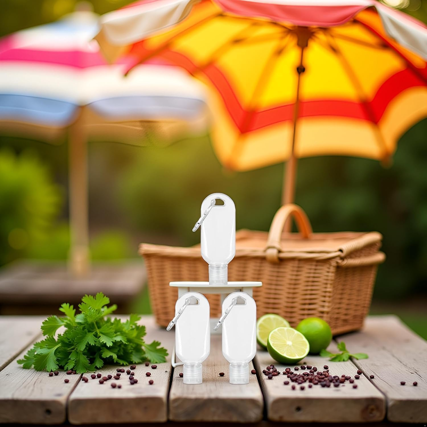 Bwexxt 3Pcs Portable Hot Sauce Keychain Bottles - Mini Ketchup Containers for On-The-Go - Refillable Travel Size Hot Sauce Keychain, Gravies and Marinades, Condiment Squeeze Bottles (2Oz/50Ml) image number 1