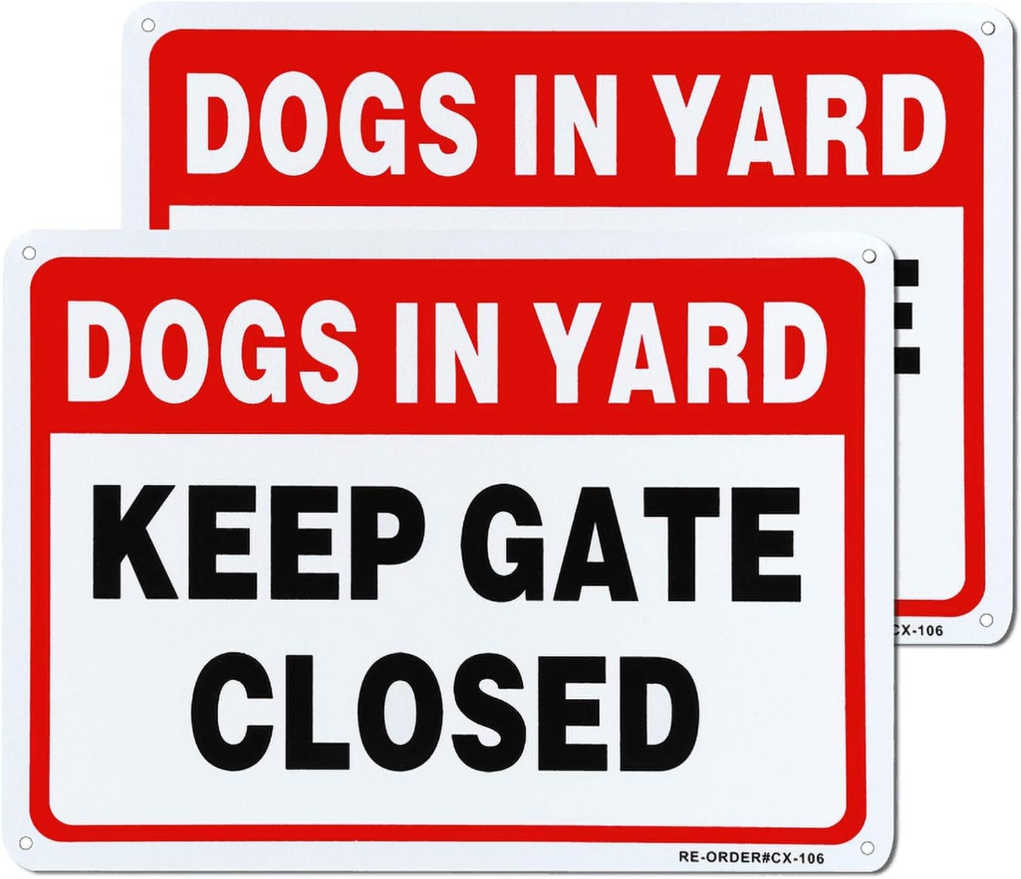 MUXYH Keep Gate Closed, Dogs in Yard Sign 2 Pack, 10" X 7" .40 Rust Free Heavy Duty Aluminum Reflective Sign, UV Protected and Weatherproof - Easy to Mount image number 3