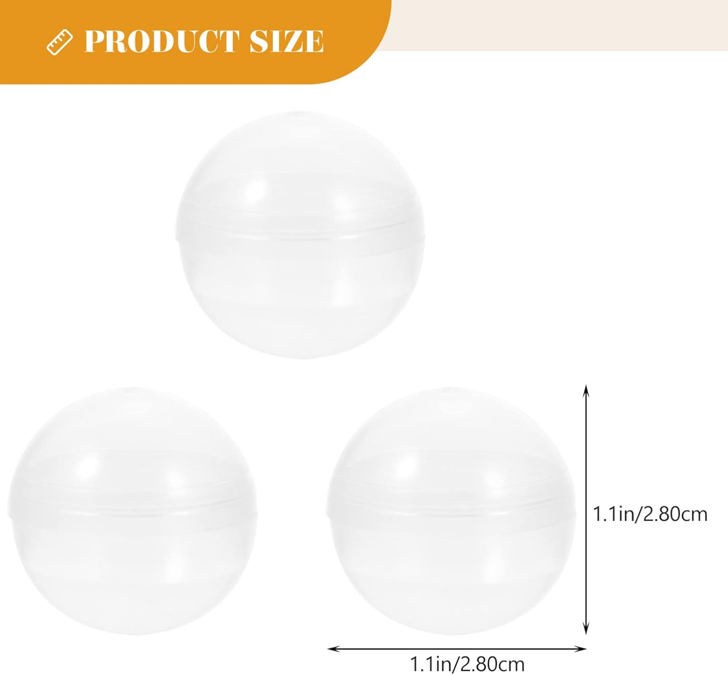 SEWACC 100Pcs Small round Capsules Clear Containers for Toy Vending Gumball Machines Surprise for Kids Party Favor Prize image number 1