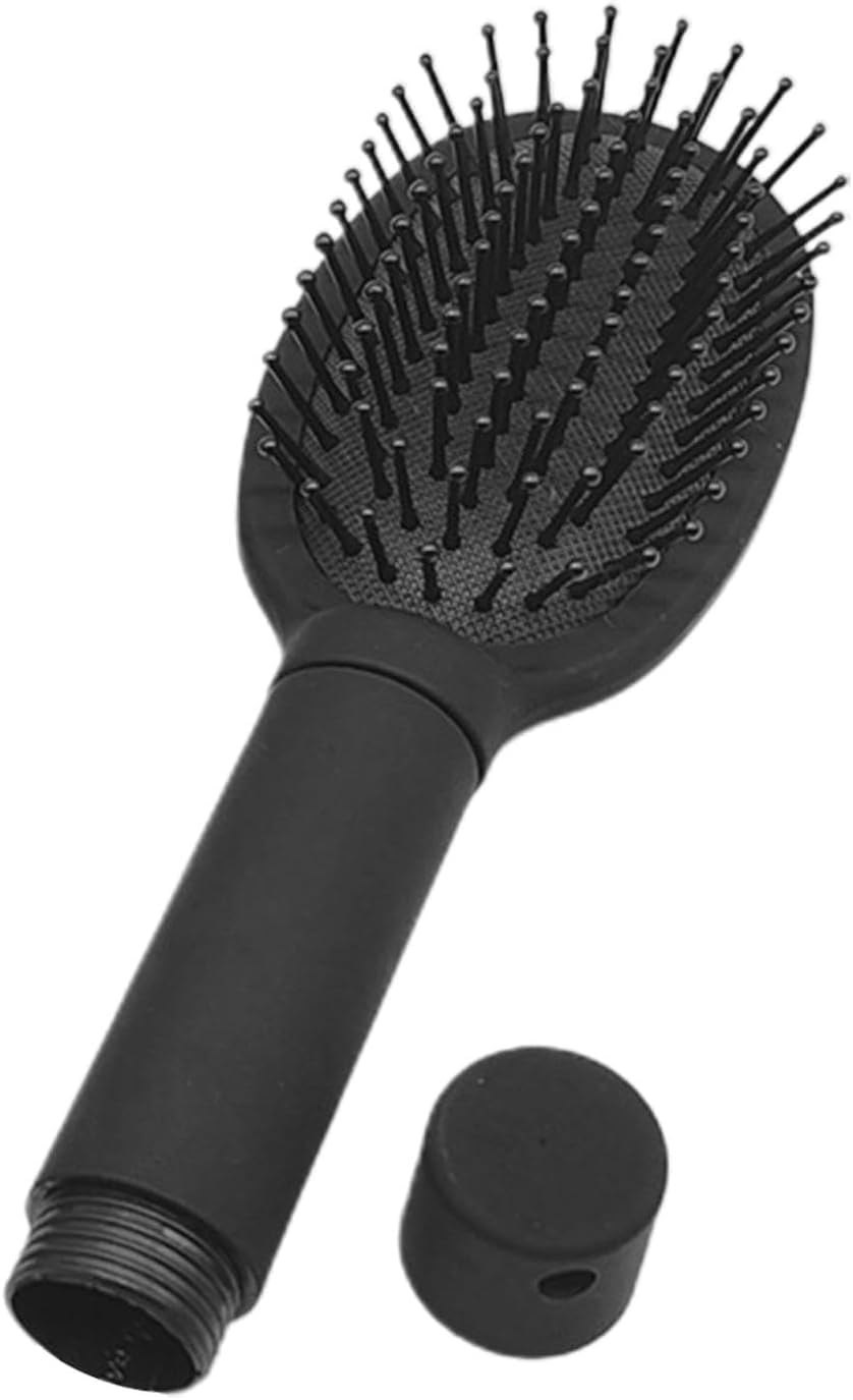 Uiopqrst Travel Hair Brush - Scalp Massage Hairbrush, Secret Travel Container Hide Money Hider Comb, Secure Storage for Small Valuables, Black image number 2