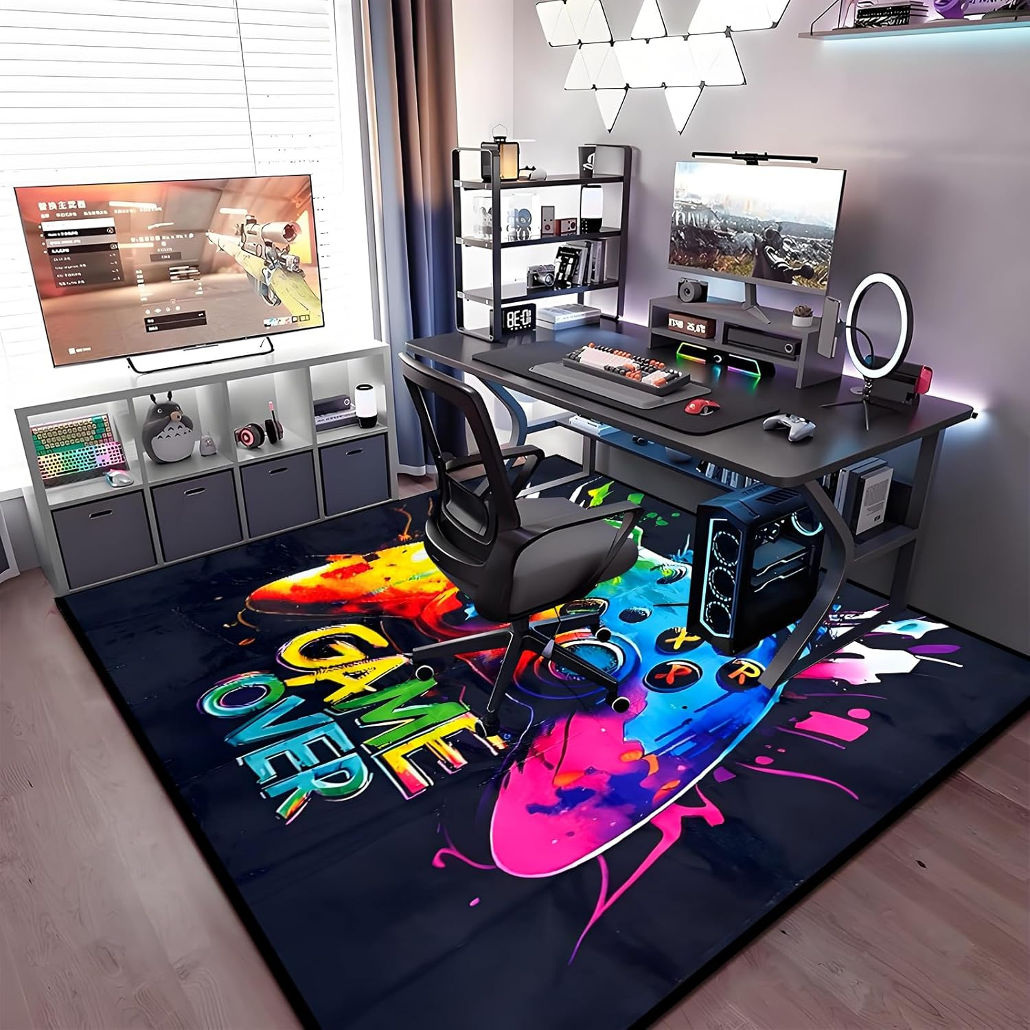 Gaming Rug Plush Playmat for Boy Room, Non-Slip 3D Gamer Flannel Play Mat Carpet, 160X120Cm Activity Area Rugs for Playroom,Livinroom, Bedroom Floor Mat Decor - Color 1 image number 2