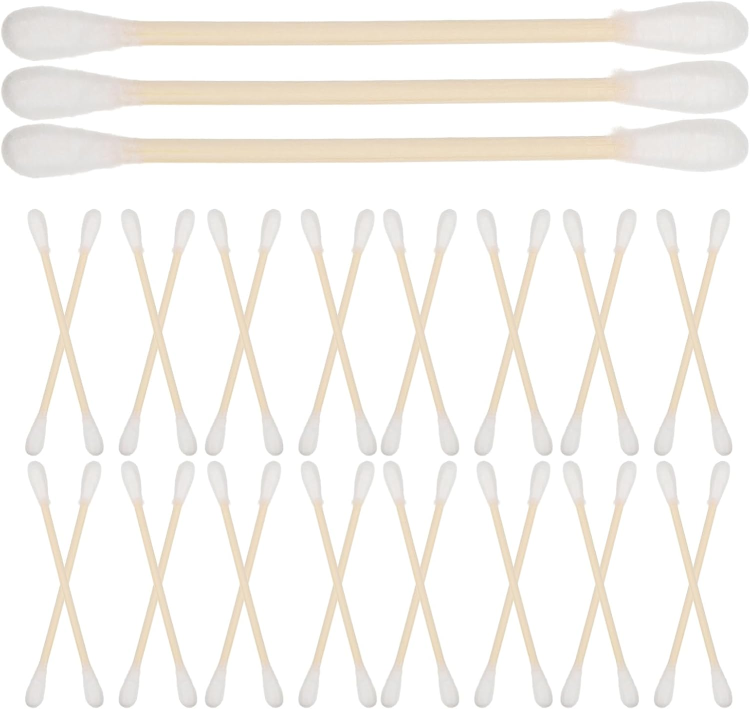 Hohopeti 100Pcs High Precision Makeup Cleaning Swabs Cotton Tips Bamboo for Ear Cleaning Detailing Travel image number 1