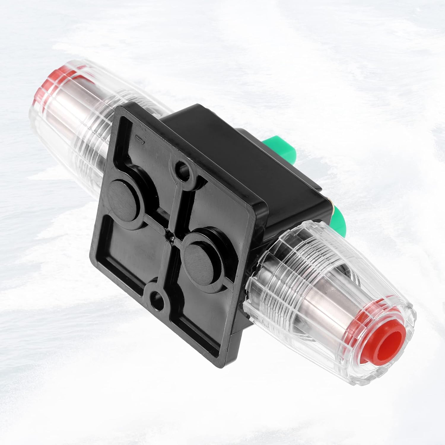 X AUTOHAUX 2 Pcs DC 12V- 48V 15Amp Car Circuit Breaker with Manual Reset Inline Fuse Holder Protector Black Green image number 1