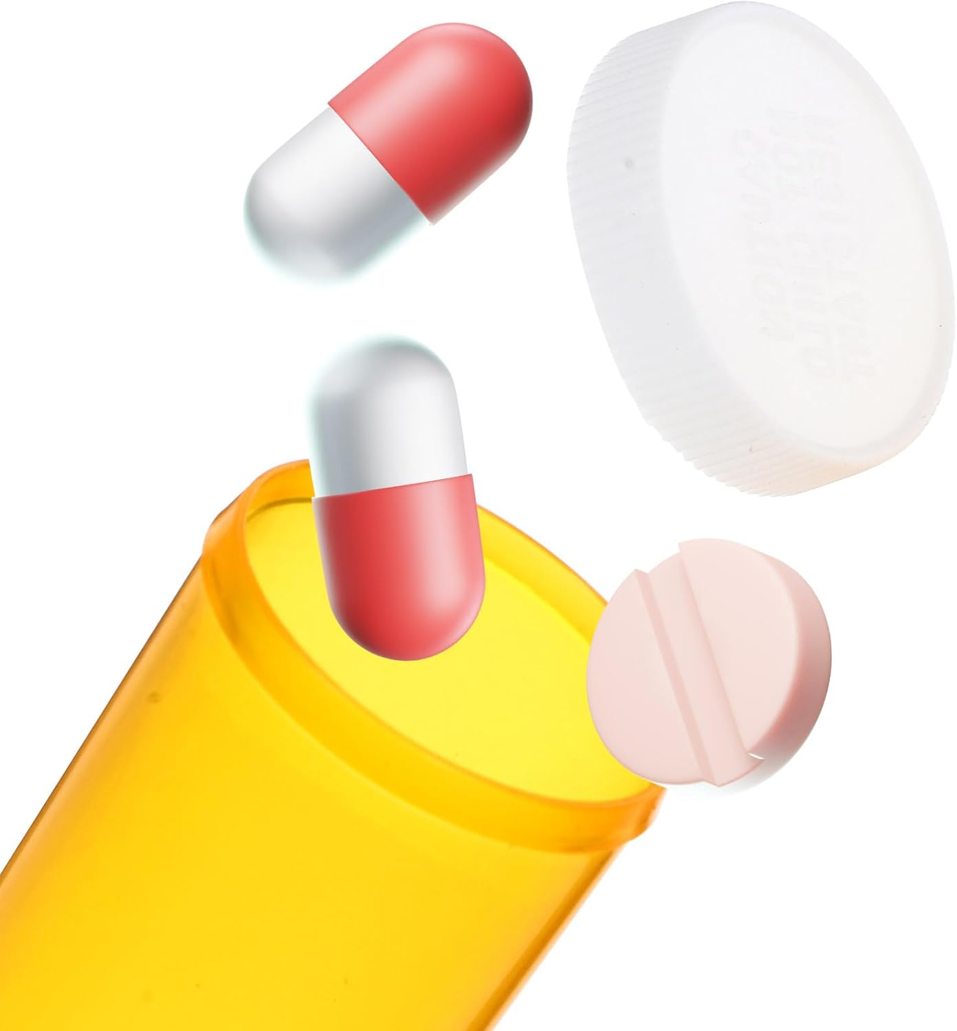 Healvian Empty Pill Bottles with Caps, 25Pcs Medication Vials, 8DR Plastic Medicine Containers, Clear Containers Pill Cases Organizers