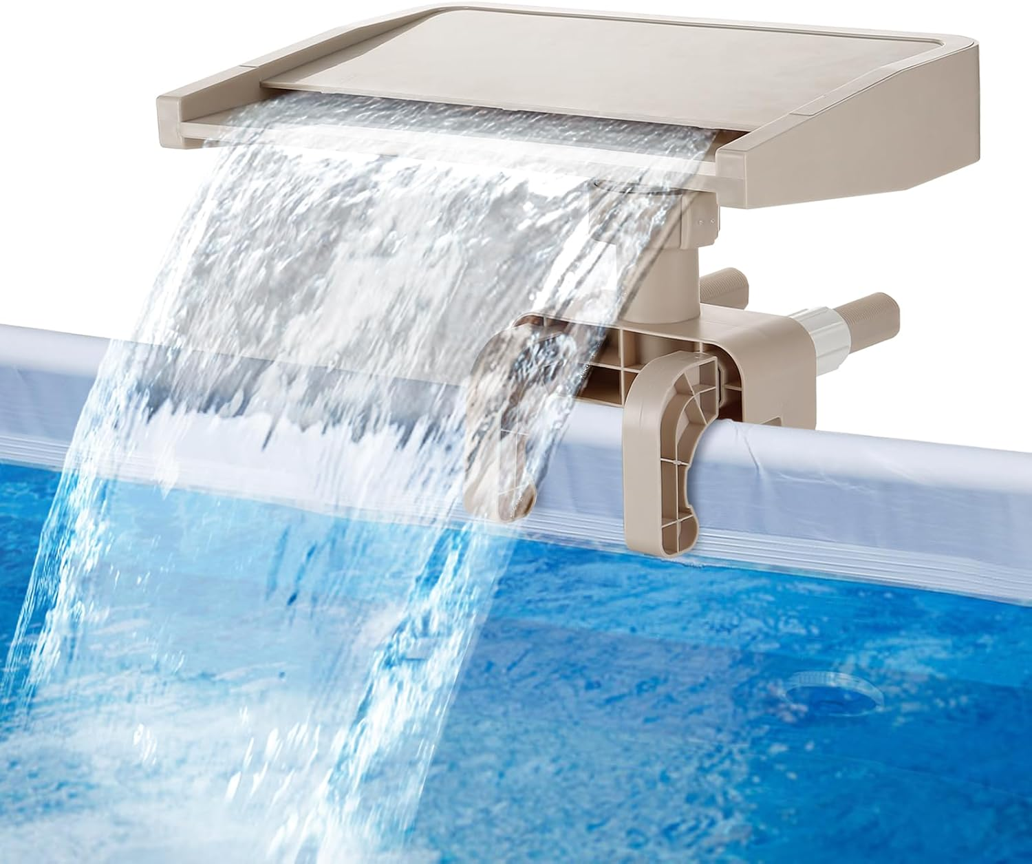 Pool Fountain Waterfall for above Ground Pools - Adjustable to Fit Various Frames, Waterfall Pool Sprinkler Fountain Soothing Pool Accessories for Cooling & Relaxation, Easy to Install image number 4
