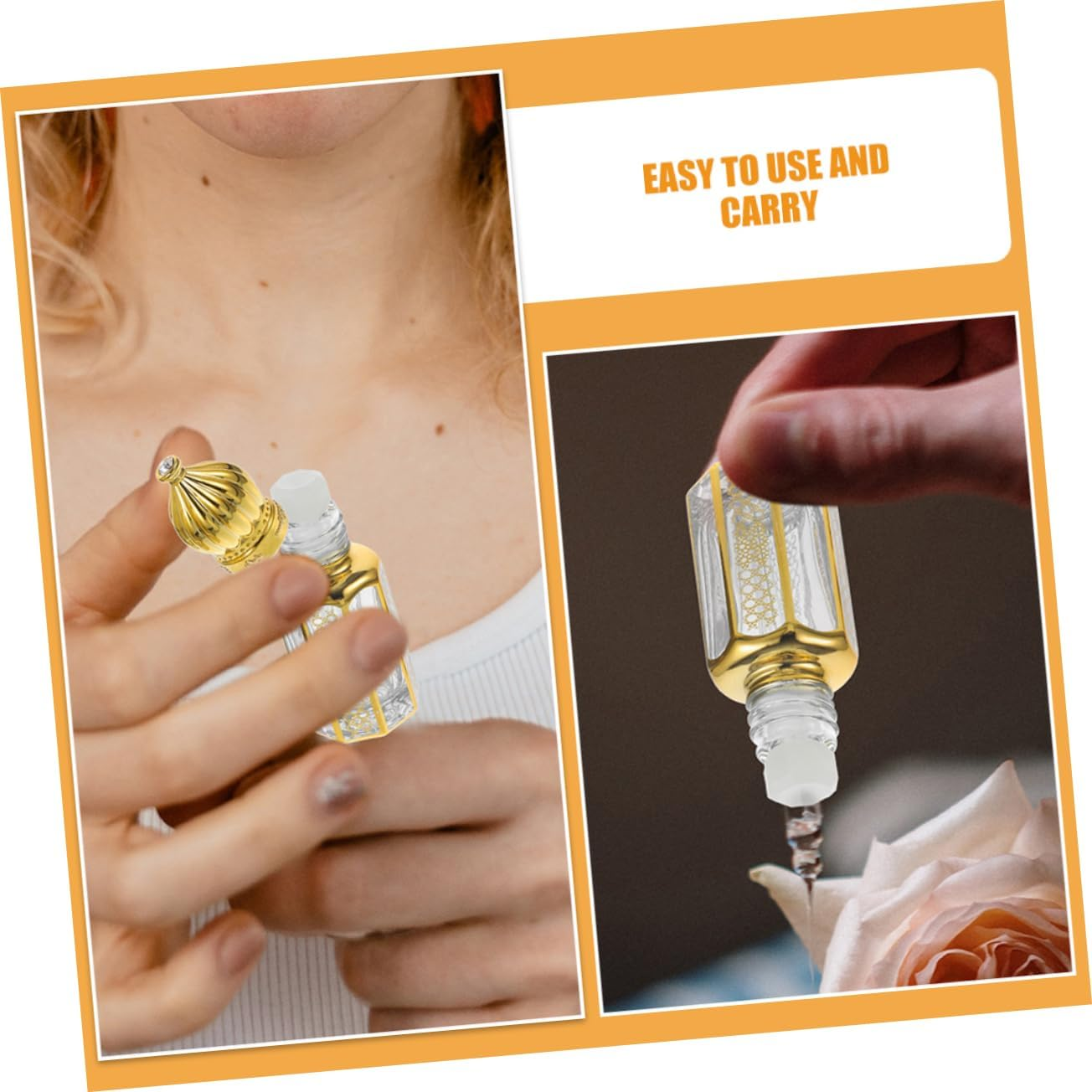 Yardenfun Refillable Essential Oil Bottle 6Ml Glass Roll on Perfume Bottle Elegant Roller Design Portable for Female Birthday image number 6