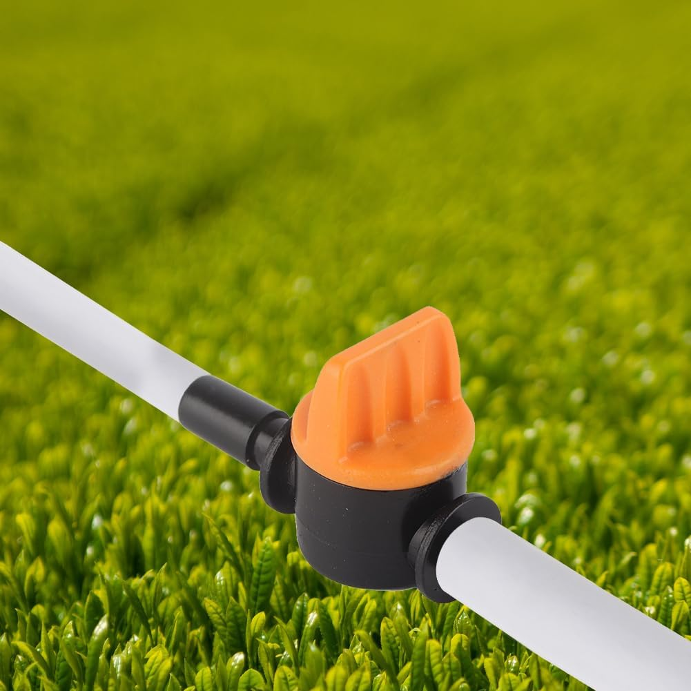 50PCS 1/4 Inch Barbed Irrigation Valve, Plastic Barb Shut off Drip Valve Fittings for Universal Tubing Coupling Valve Dripping Irrigations Switch for Greenhouse Flower Bed Lawn Gardens Farmland image number 3