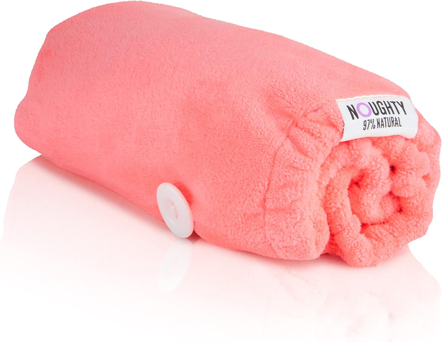 Noughty 97% Natural the Green One Microfibre Hair Towel, Quickly Absorbs Moisture, Reduces Breakage, Combats Frizz, Green