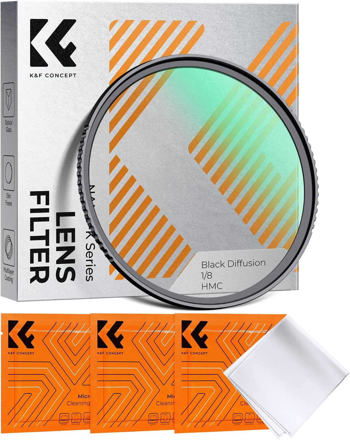 K&F CONCEPT 49Mm Black Diffusion 1/8 Filter, Mist Dreamy Cinematic Effect Camera Lens Filter with 18 Multi-Layer Coatings for Video/Vlog/Portrait Photography K-Series image number 2