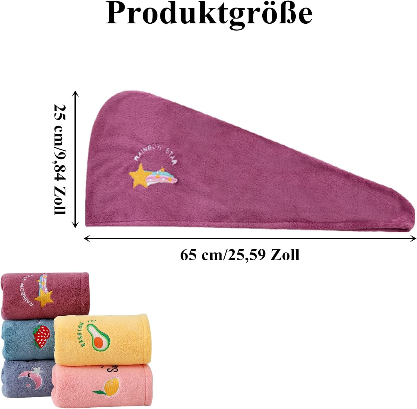 Kettion Pack of 3 Hair Turban with Buttons, Hair Towel, Turban Towel, Hair Quick-Dry Hair Towel, Super Absorbent Hair Drying Towel, Twisted Hair Towel Wrap,