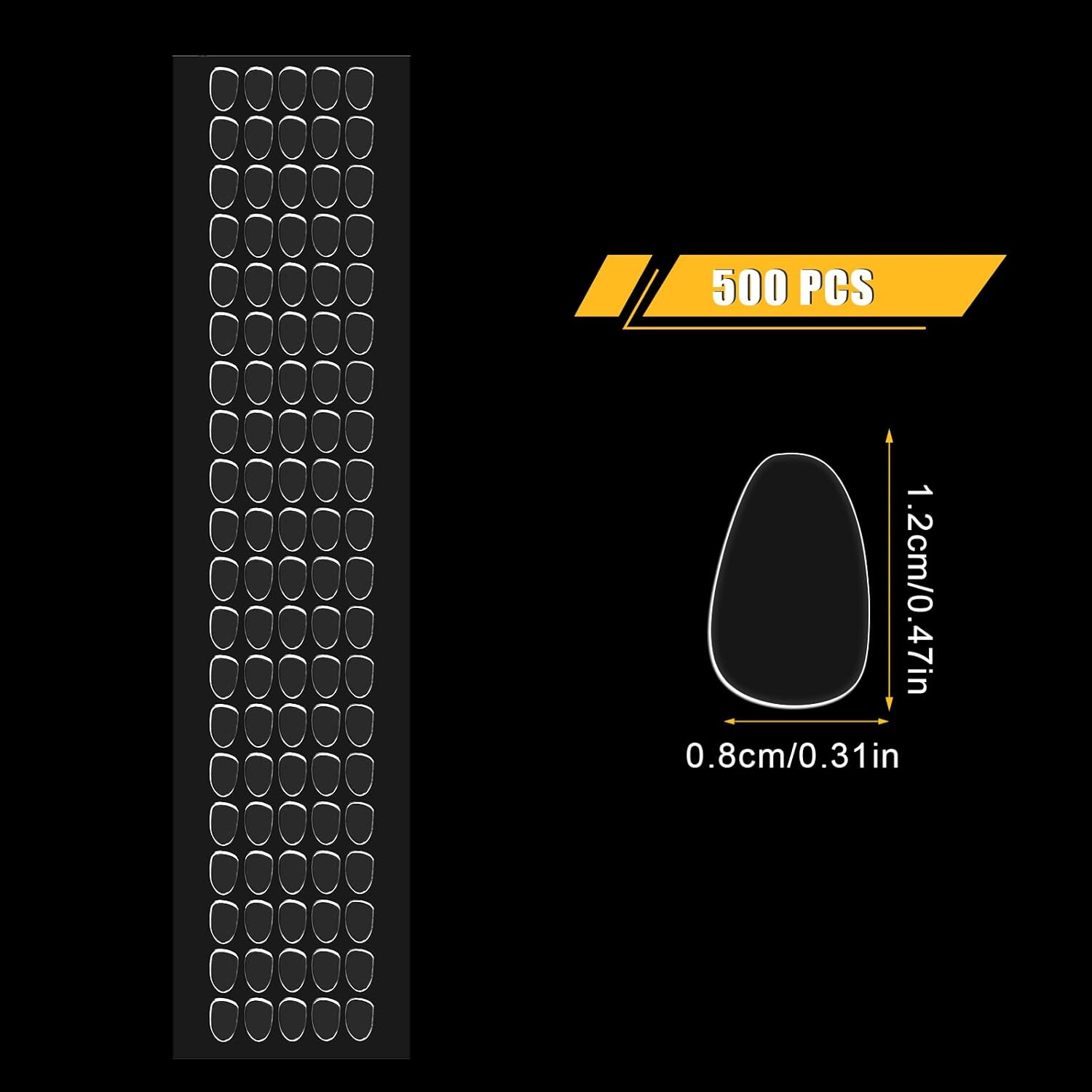 500Pcs Clear Mounting Putty, Removable Gel Glue Putty Museum Adhesive Tacky Putty Double Sided Sticky Dots Small Nano Putty No Trace Sticky Putty for Wall Hanging Poster Pictures Crafts (0.47X0.31") image number 6