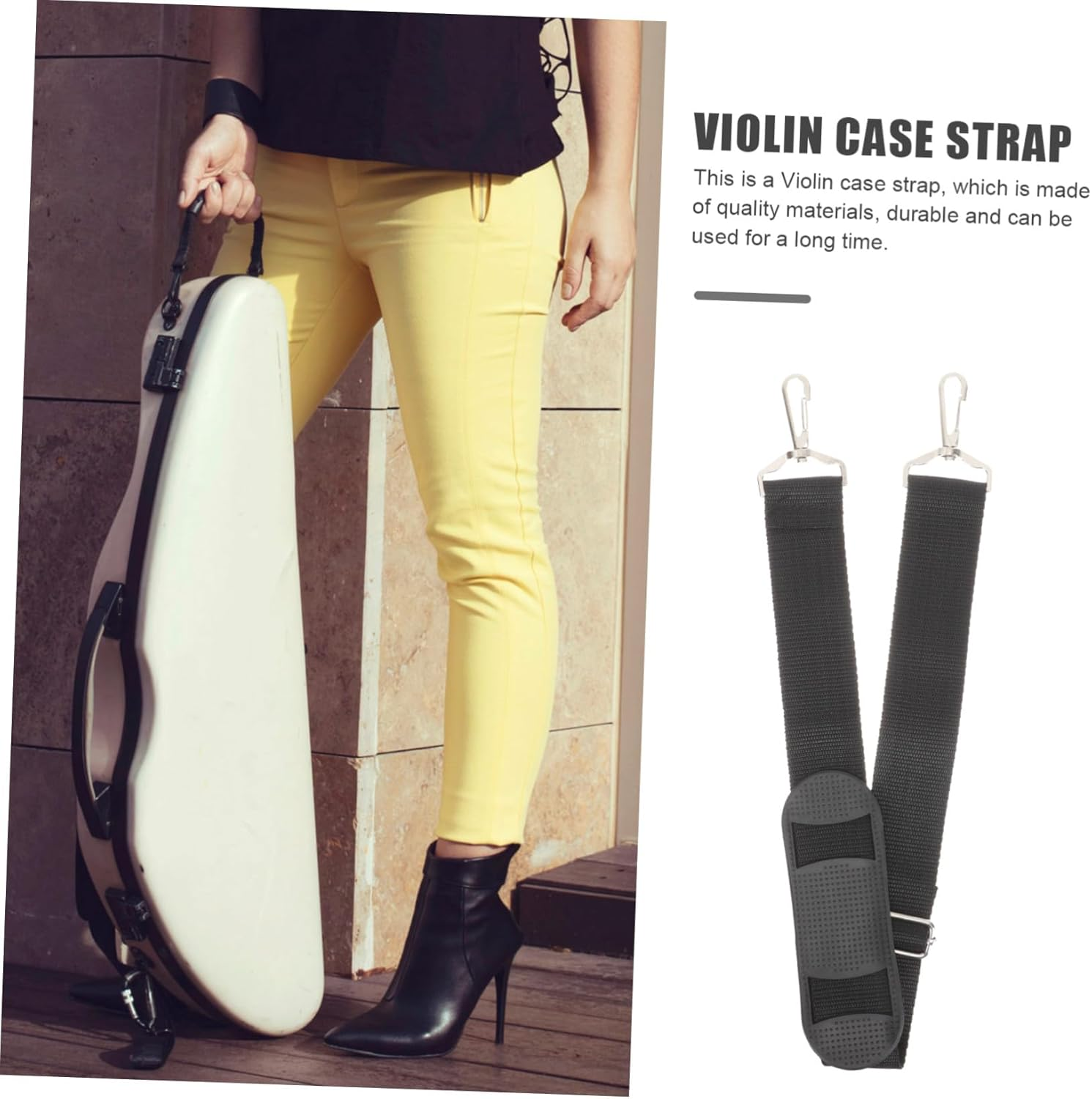 BESPORTBLE 2Pcs Thickened Violin Case Strap with Padded Shoulder for Comfortable Carrying Metal Buckle Resistant to Corrosion Lightweight Portable Instrument Bag Strap Suitable for Violin And image number 2