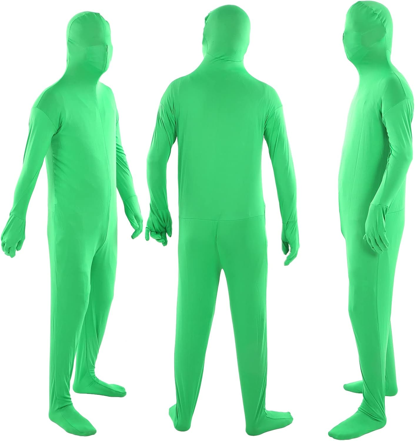 Green Chromakey Bodysuit, Unisex Photography Chromakey Body Suit, Full Body Zentai Disappearing Costume Green Bodysuit, Portable Reusable for Live Broadcast, Special Effects Post image number 4