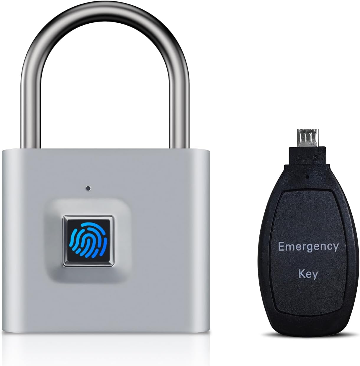 Tenixlox Fingerprint Padlock with Emergency Key, IP66 Waterproof Outdoor Indoor Padlock, Smart Lock for Warehouses, Gym, Schools, Homes, Office Cabinets image number 4