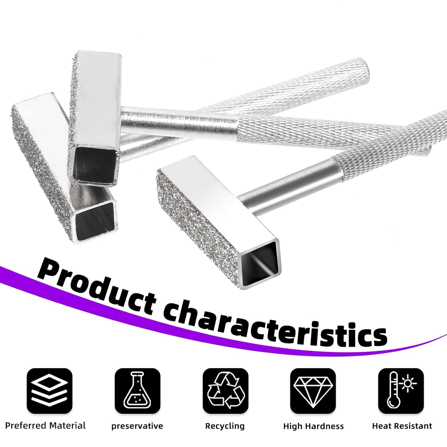 Swpeet 3Pcs Silver 45Mm Grinding Wheel Dresser Diamond Grinding Wheel Dresser Stone Dresser Assortment Kit, Grinder Correct Dressing Tool Perfect for Deburring Wheels and Truing Grinding image number 3