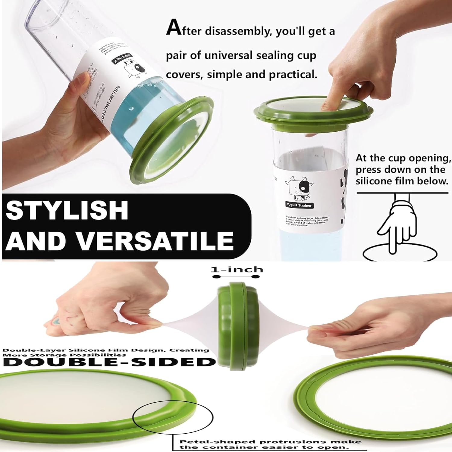 4 Piece Set Silicone Food Storage Containers, Avocado Saver and Onion Storage,Multifunctional and Perfect for Lemons Garlic Tomato Cheese, Potatoes Storage Containers Reusable image number 6