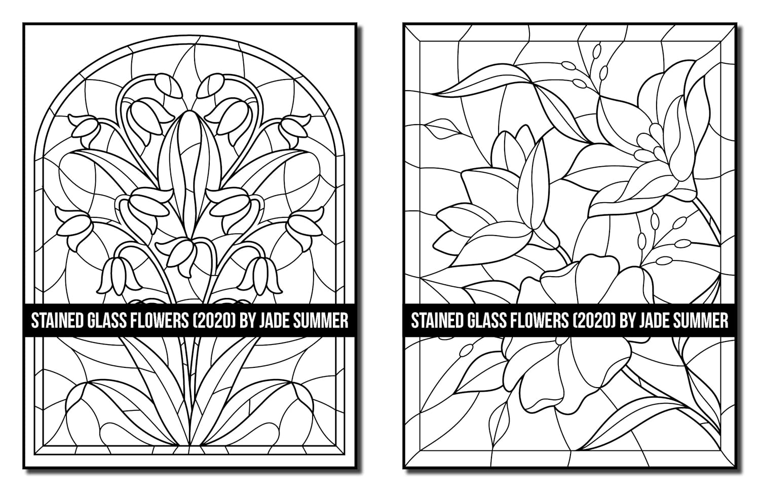 Stained Glass Flowers: an Adult Coloring Book with 50 Beautiful Flower Designs for Relaxation and Stress Relief image number 1