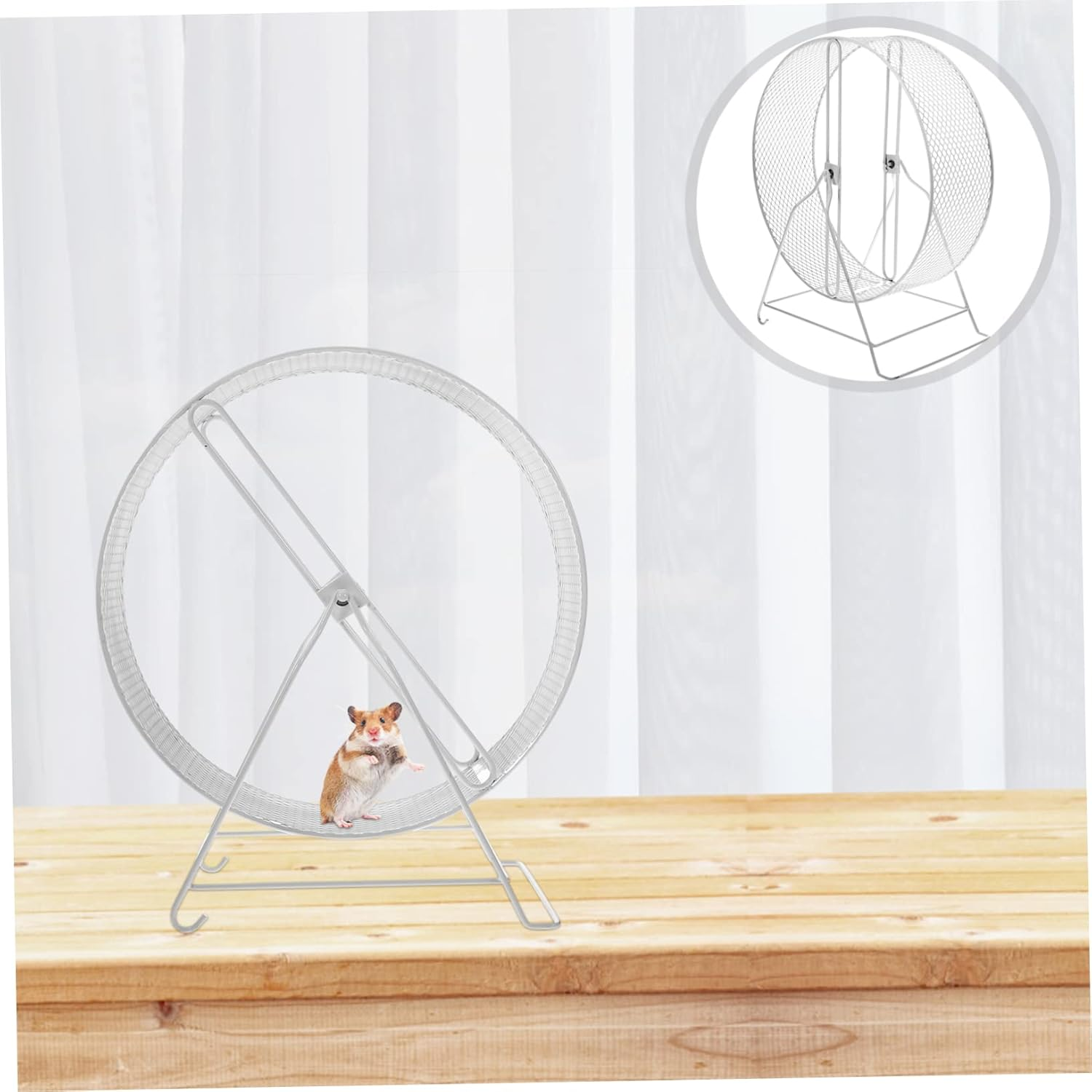 DOITOOL Squirrel Playing Wheel Funny Hamster Wheel for Exercise and Entertainment Sturdy Quiet Design 8 Inch Suits Chinchilla Rat Hedgehog Cage Accessories for Indoor Play image number 2