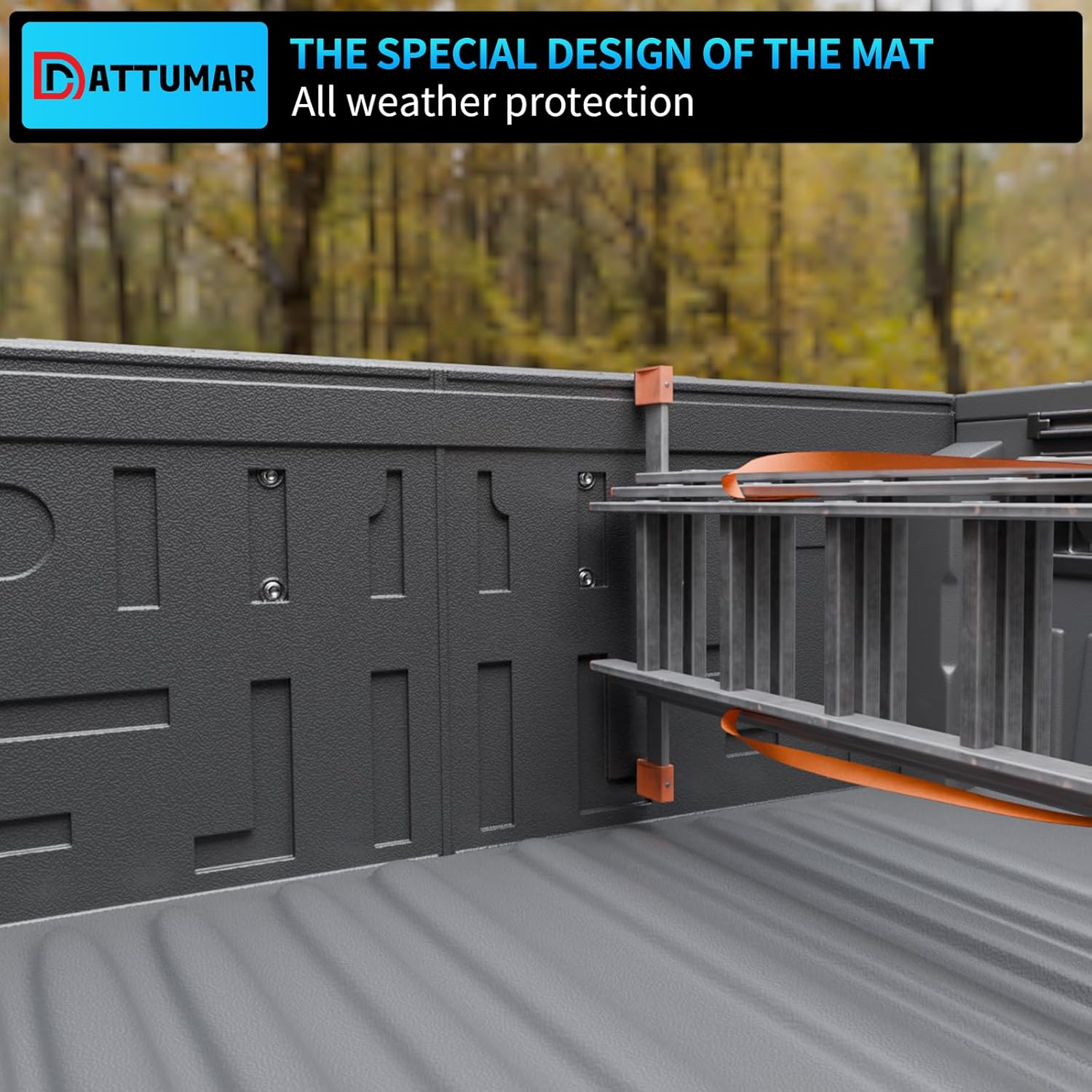 Dattumar Truck Bed Mat Tailgate Mat for 2021-2025 Ford F150 or F150 Lightning 5.5Ft Bed All Weather Protection TPE Accessories (21-25 F150 & Lightning 5.5 Feet)