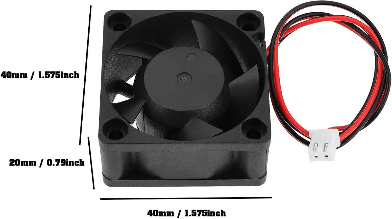 VGOL 2 Pcs DC 12V Brushless 2-Pin Fan 40X40X20Mm Cooling Fan Bearing Cooling Fan for Computers CPU Cooling 3D Printers and Lasers Black image number 5