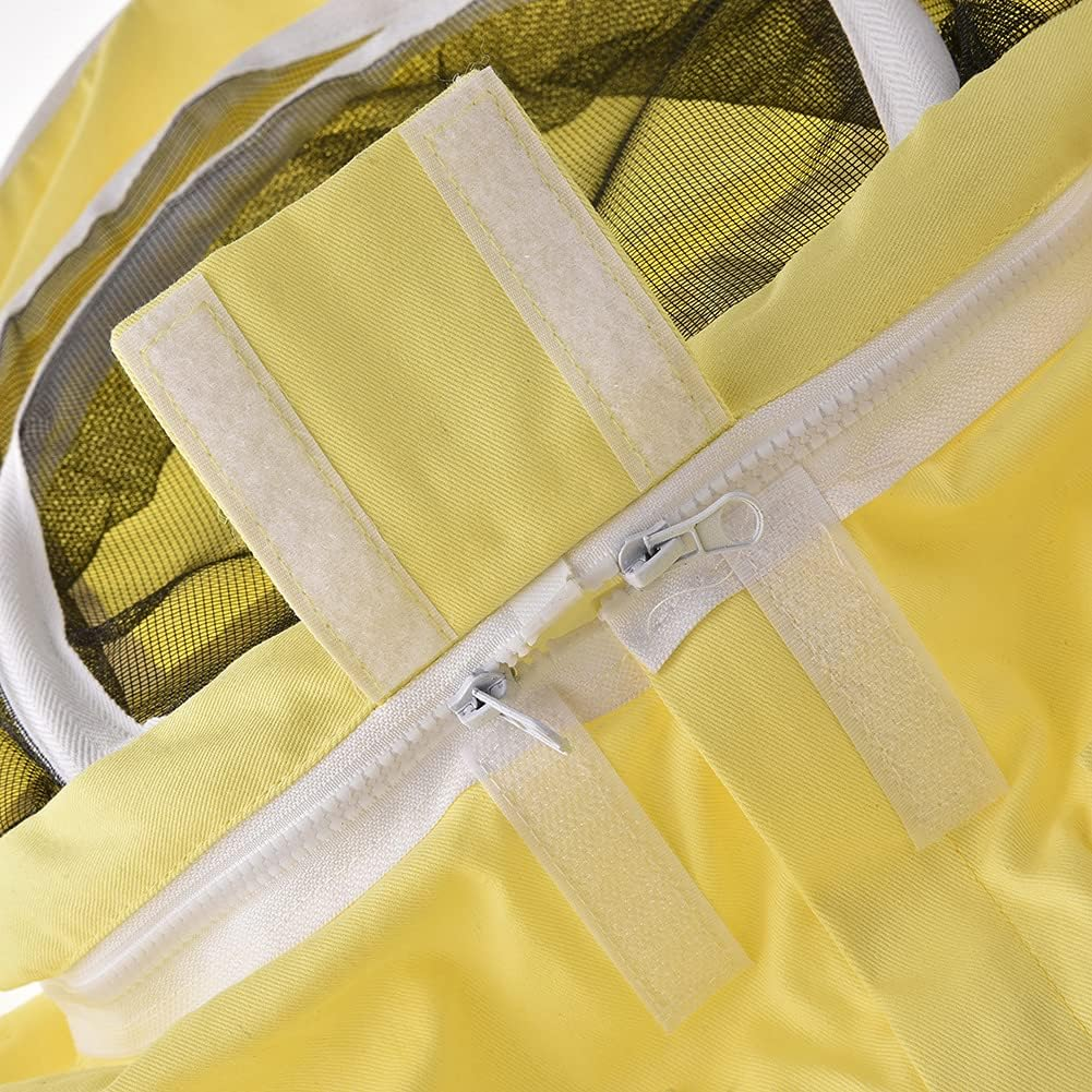 Fdit Cotton Beekeeping Suit for Children, Comfortable Protection with round Hat, Lightweight and Breathable, Detachable Veil for Safety Kids Bee Suit (Yellow #08) image number 2