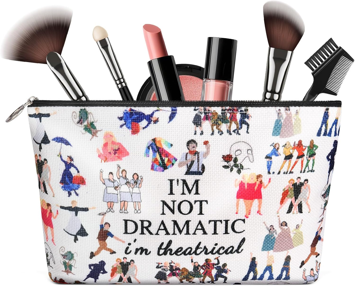 AYBUY Makeup Bag, Music Themed Personalised Cosmetic Bag, Music Lover Storage Bag, Zip Music Cosmetic Bag for Music Festivals, Travel, Inspired Gifts for Mom, Sister, Singer, Fans (C)