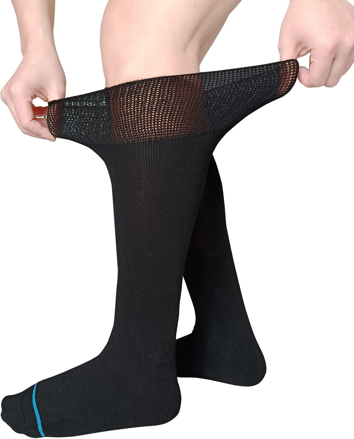 Walking Boot Socks Replacement Sock Liner for Orthopedic Walker Brace,Tube Socks under Air Cam Walkers and Fracture Boot Cast Surgical Leg Cover Black 4 Pair image number 1