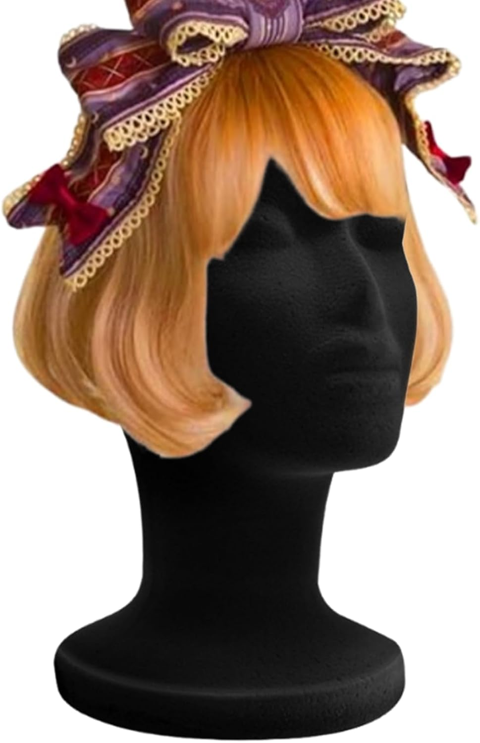 Foam Head,Foam Black Velvet Male Wigs Display Model | Styling Showcase Cosmetology Display Model for Jewelry Glasses Scarves Hair Accessories Eyewear Hairpieces Headphone
